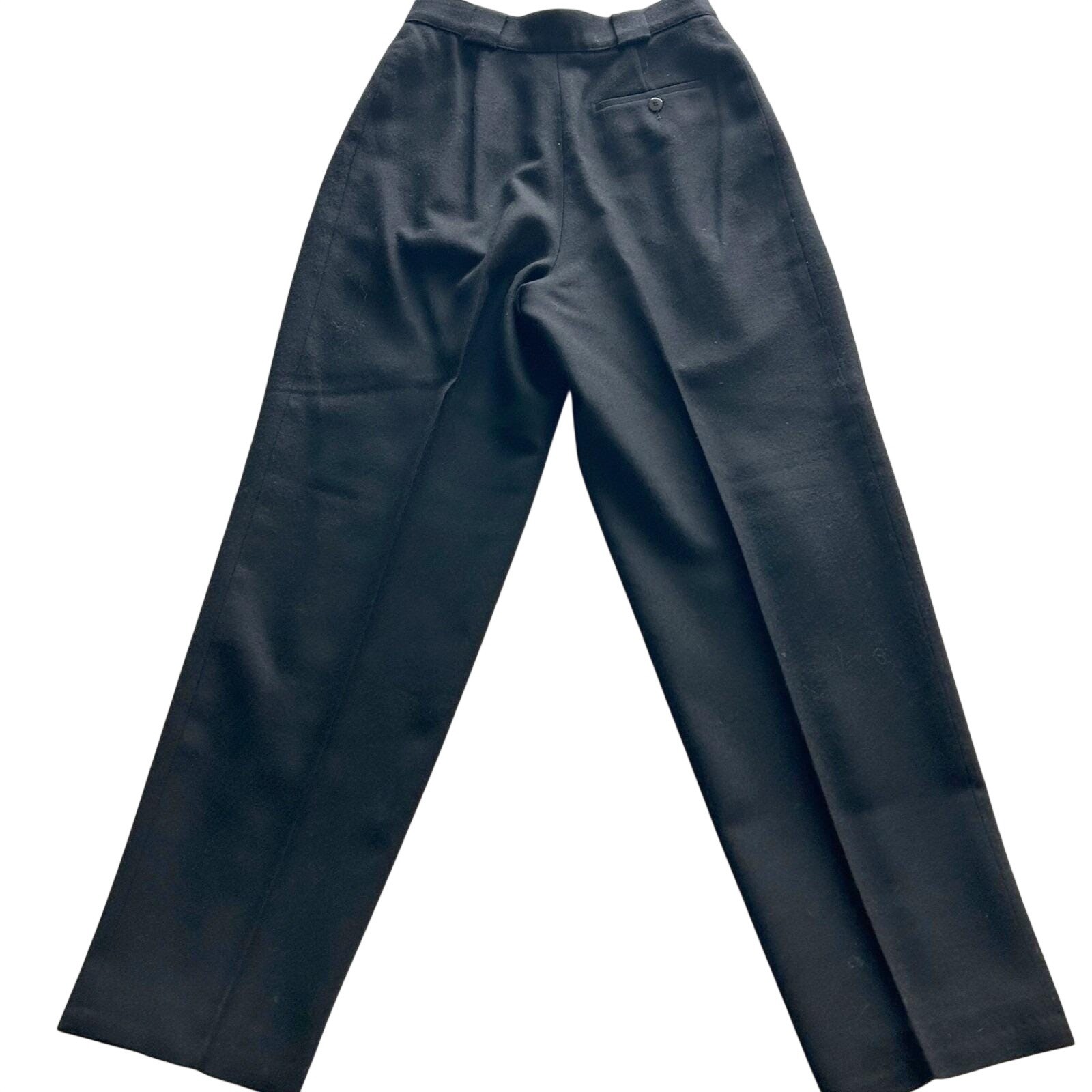 Giorgio Sant Angelo Wool Trousers Womens 6 Black Pleated High Waist Vintage 90s