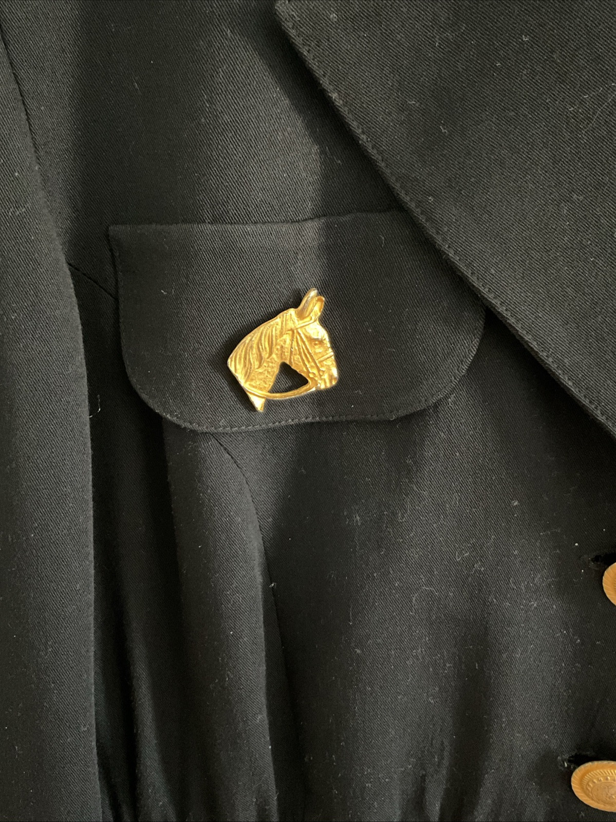 VTG Criscione Lined Jumpsuit Equestrian Style Lined Black Gold Embellished
