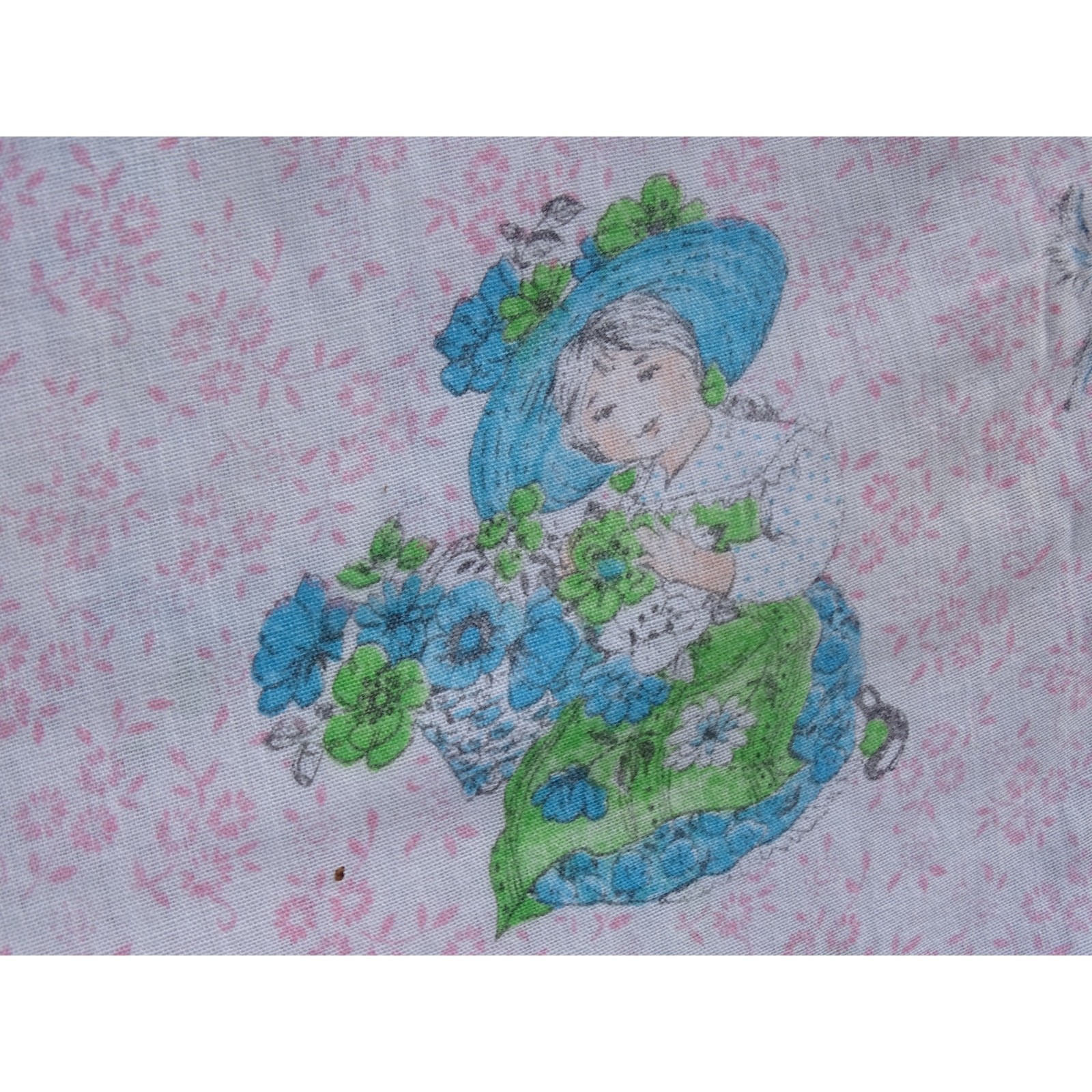 Vtg Floral Midi Housedress Novelty Print 70s Small Cottage Garden Cottagecore