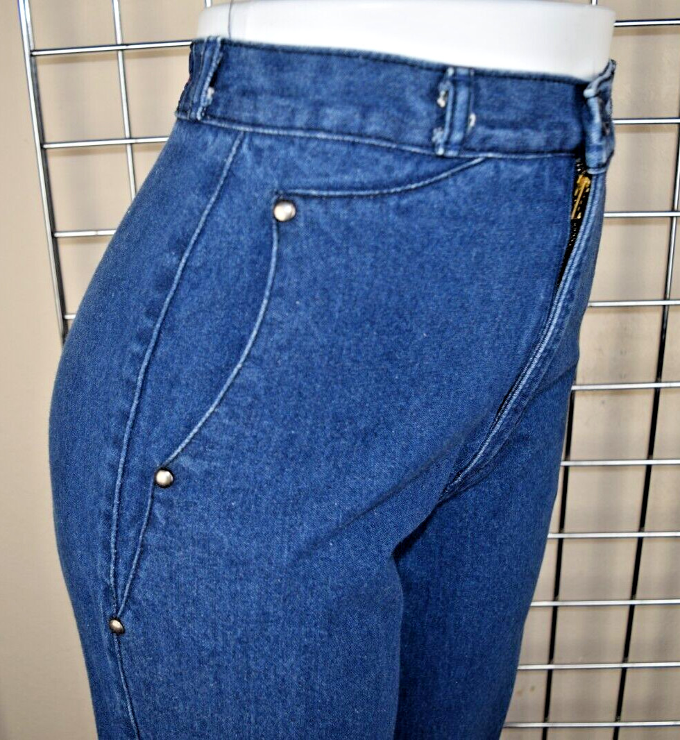 Vintage Rockies Jeans 24 x 32 90s Blue Studded Pockets High Waist Made USA
