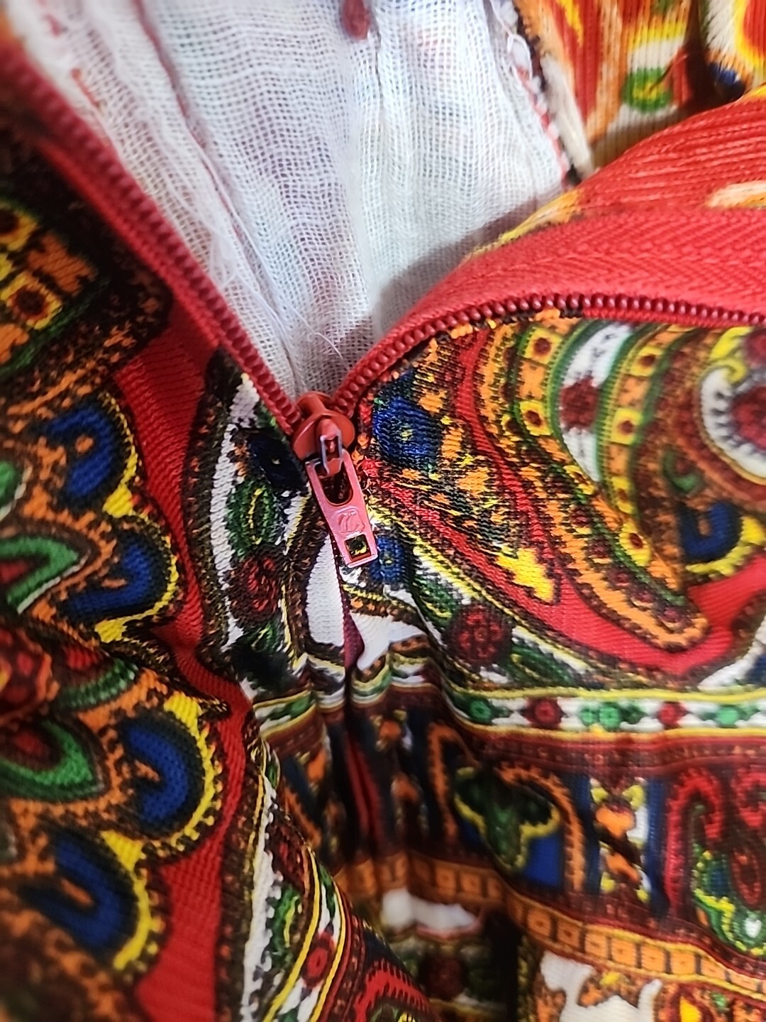 vintage 70’s dress paisly polyester psychedellic jerrie lurie 1970’s hippy 27″ w