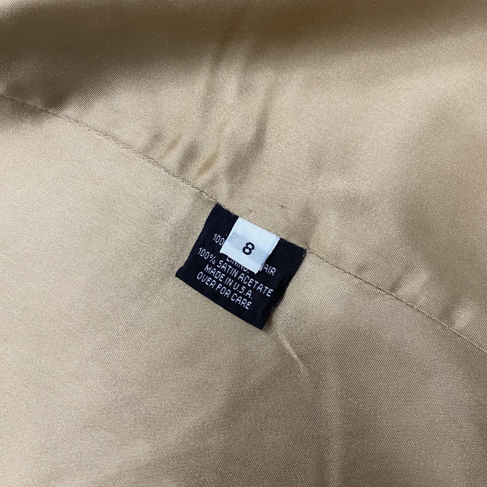 Vintage Womens 100% Camel Hair ORVIS Tan/Camel Satin Lined Trench Coat Size 8