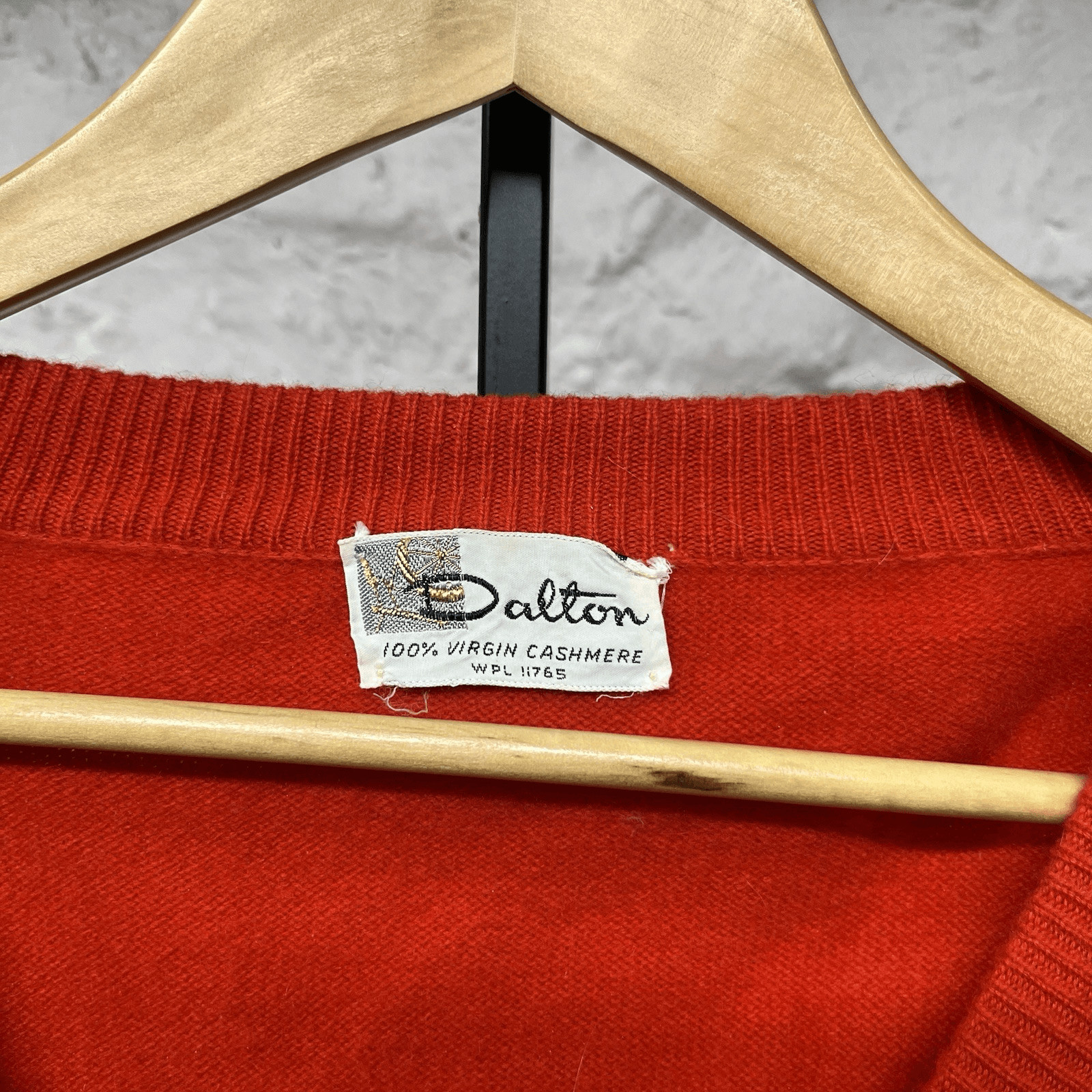Dalton 100% Cashmere Cardigan Sweater Grandpa Hipster Red True Vintage 1960s