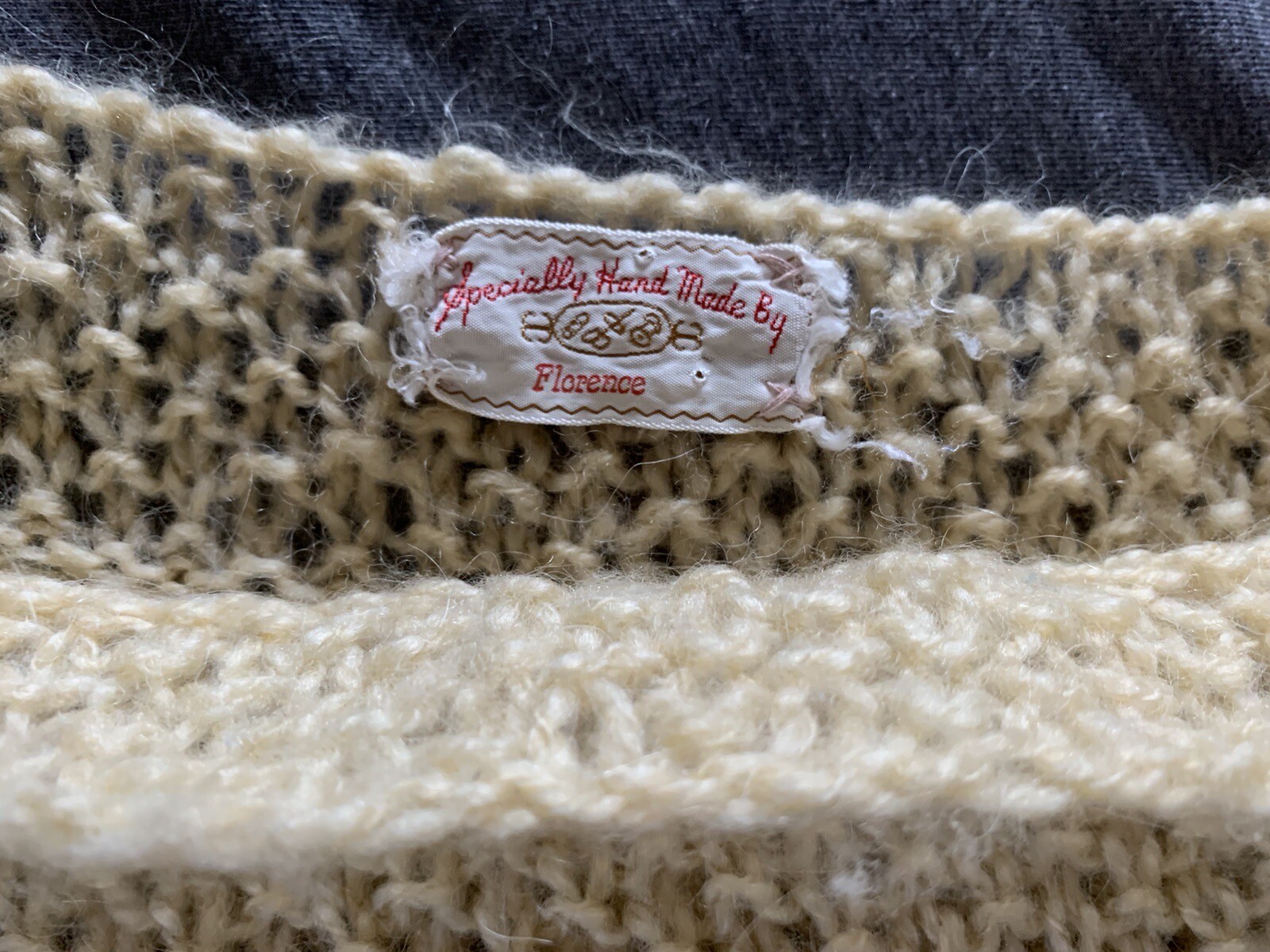 Vintage 50s Adorable Puff Ball Knit Sweater Fuzzy Crochet Coquette Sweet Boho ML