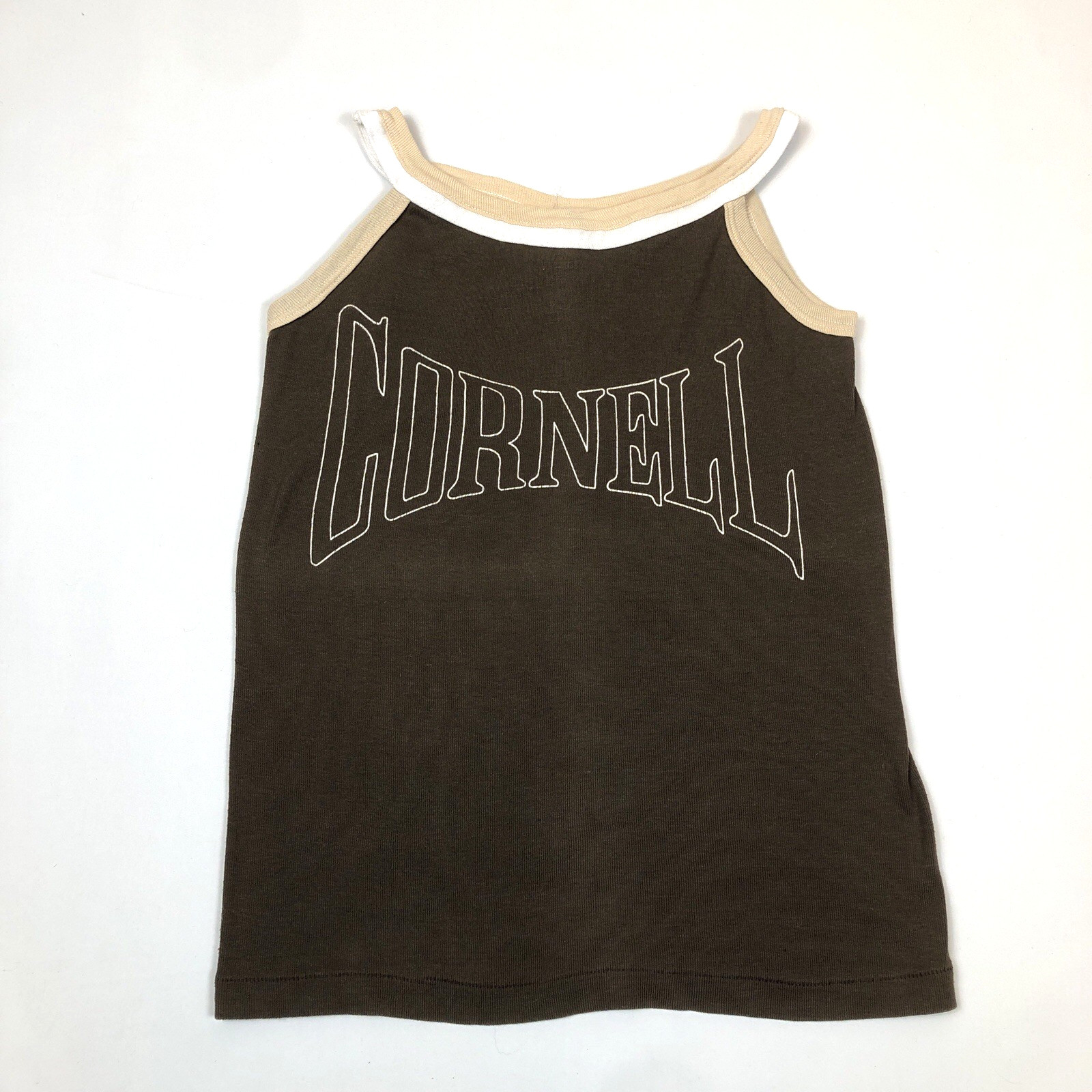 Vintage Collegiate Pacific Womens Cornell College Brown Tank Top Misses Medium