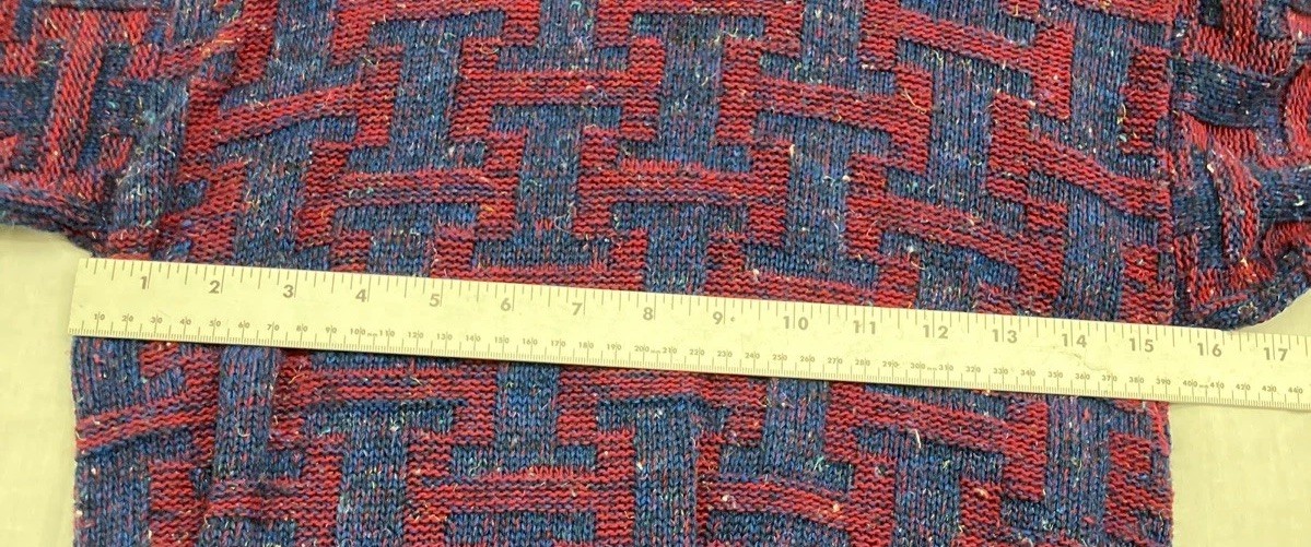 McGregor Bagpiper Vintage Size S 80s Fuschia Blue Interwoven Knit Made USA