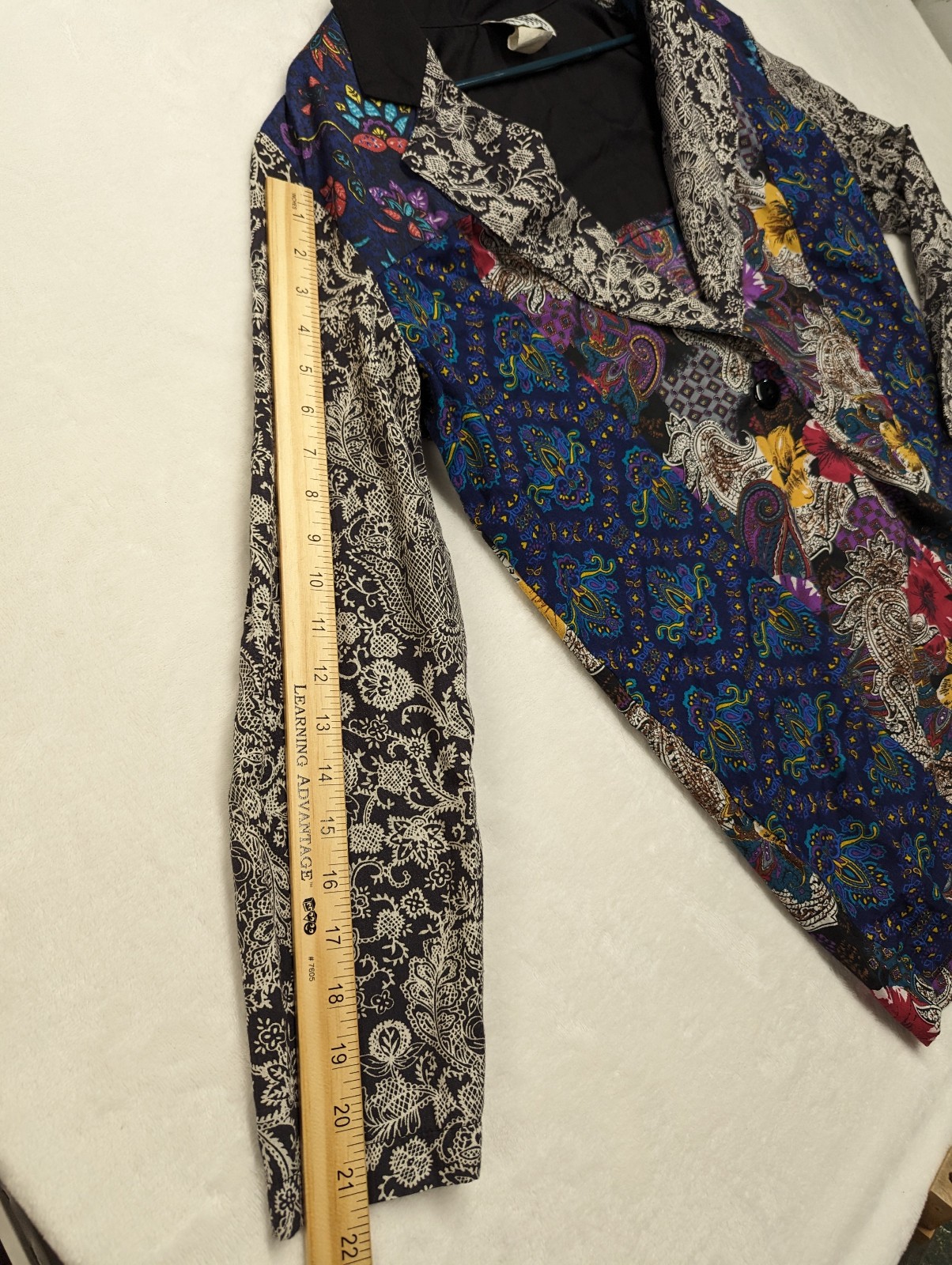 JRS ONLY! California Vintage Retro Floral Patchwork Single Button Blazer Large