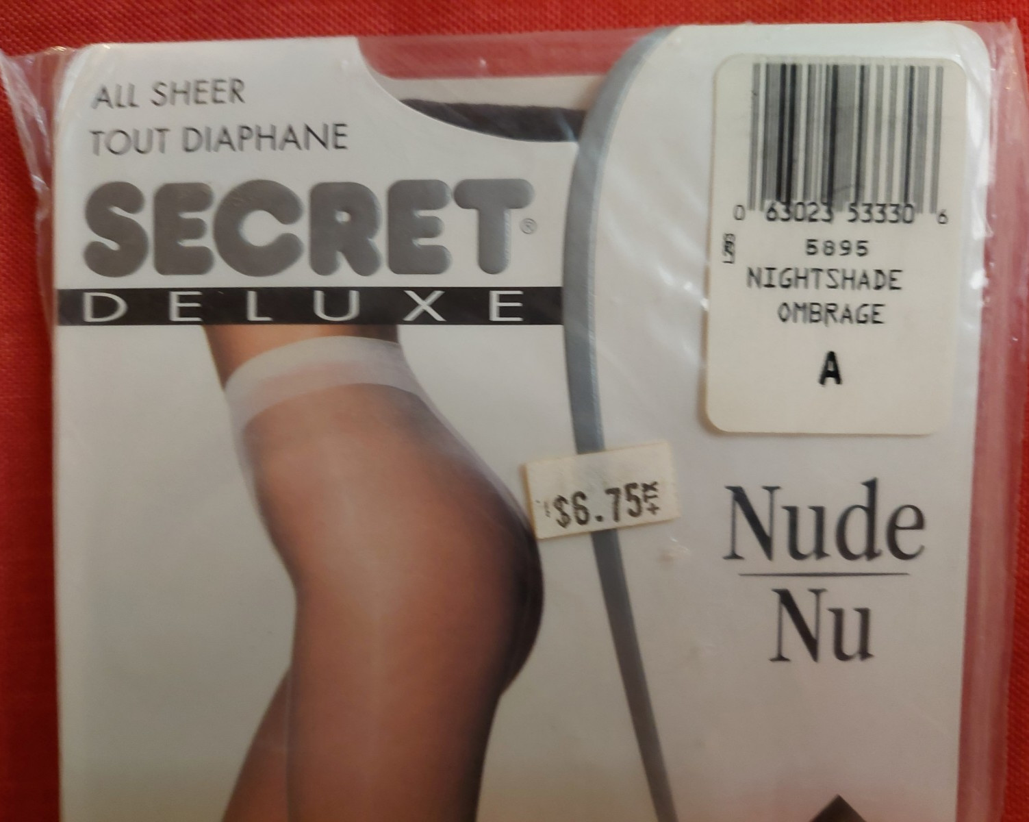 Vintage Pantyhose Secret Delux All Sheer Color Nightshade Size A BBN1