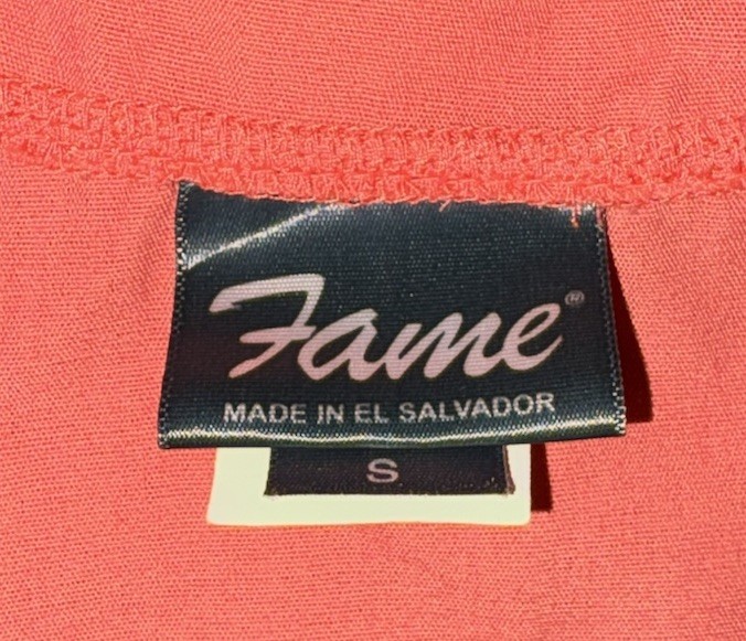 Vintage Candy Striper Volunteer Button Up Smock Fame Size S Pink Salmon Color