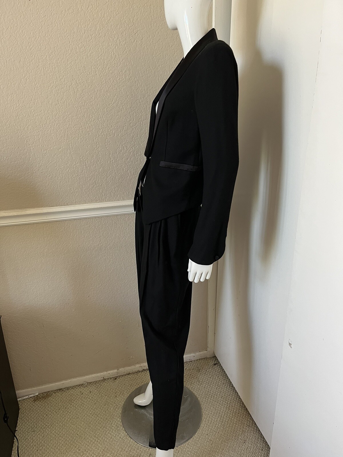 ARMAND BASI NEW! Black Viscose/Wool Women’s 2-Pc Suit Jacket & Pants EUR 40
