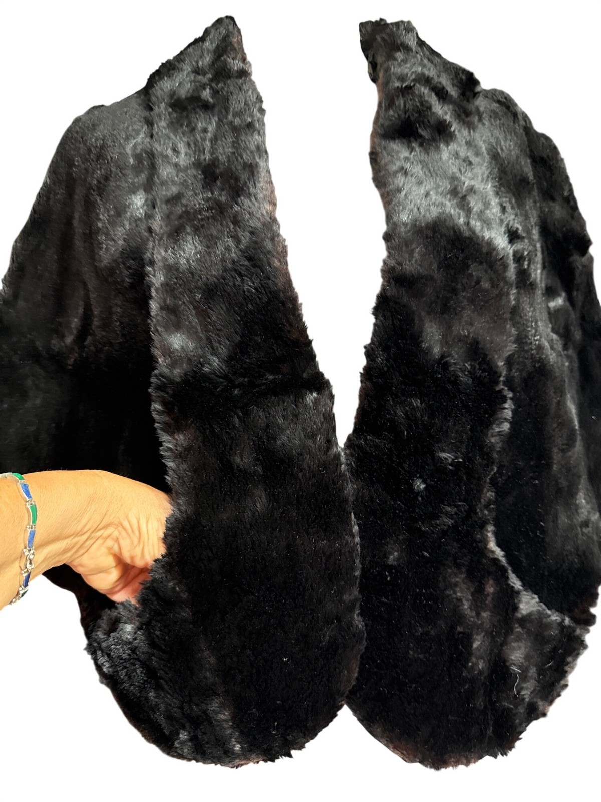Vintage Black Ebony Mink Fur Cape | Rohland Furs Michigan | Old Hollywood Glam C