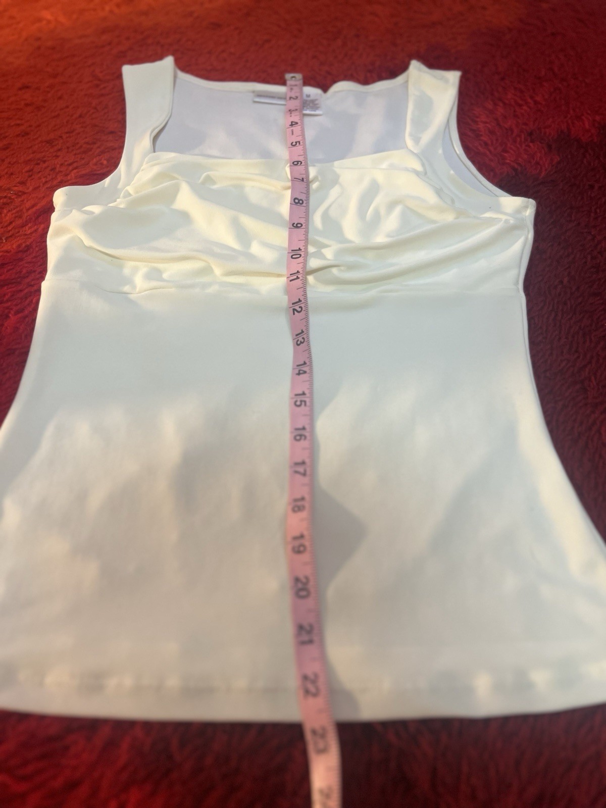 Vtg 1990’s Newport News Ivory Rouched camisole tank Top Medium USA Made