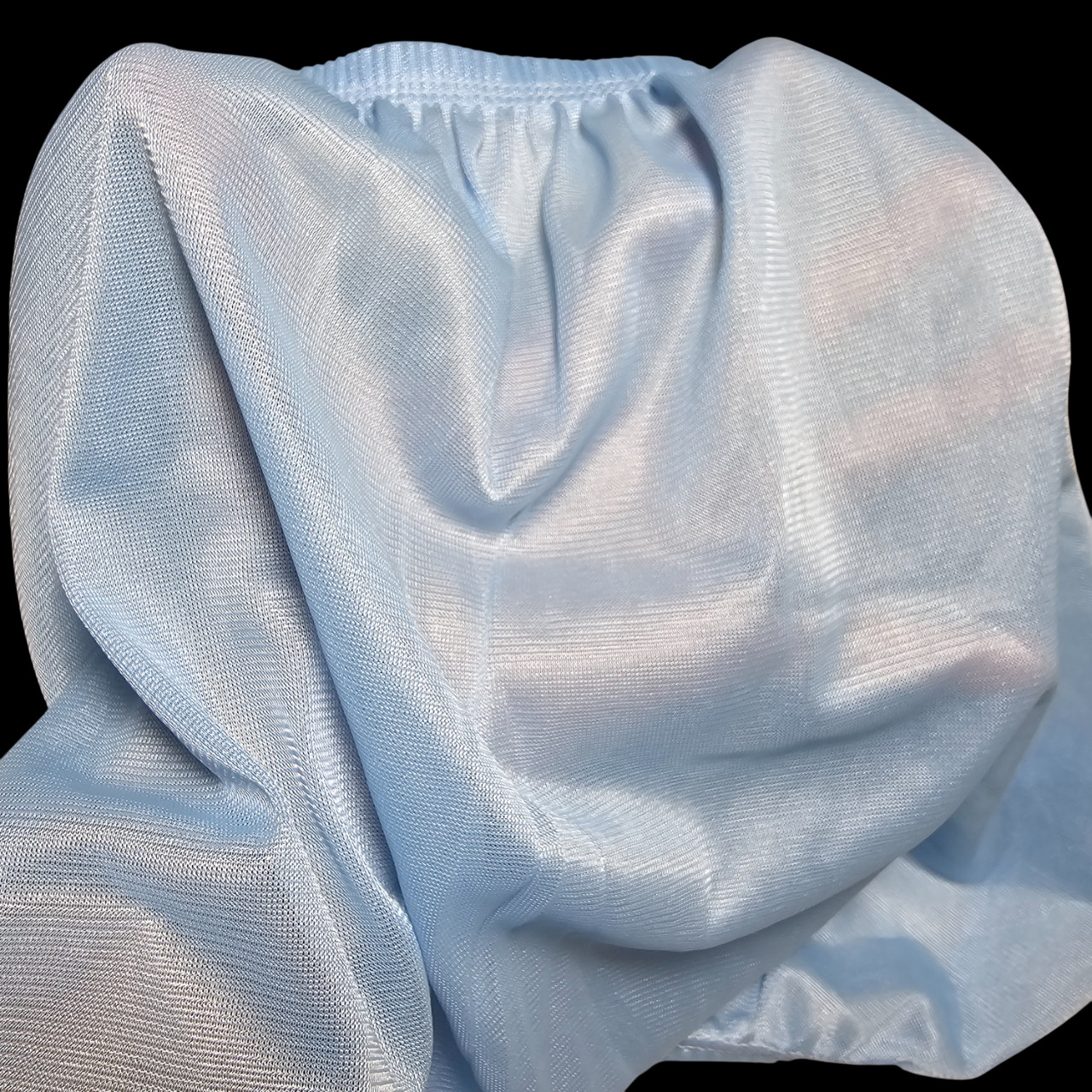 VTG Sheer Nylon Panty Granny Blue Double Gusset Sheer Brief Sz. 10-11 Hip 48-52″