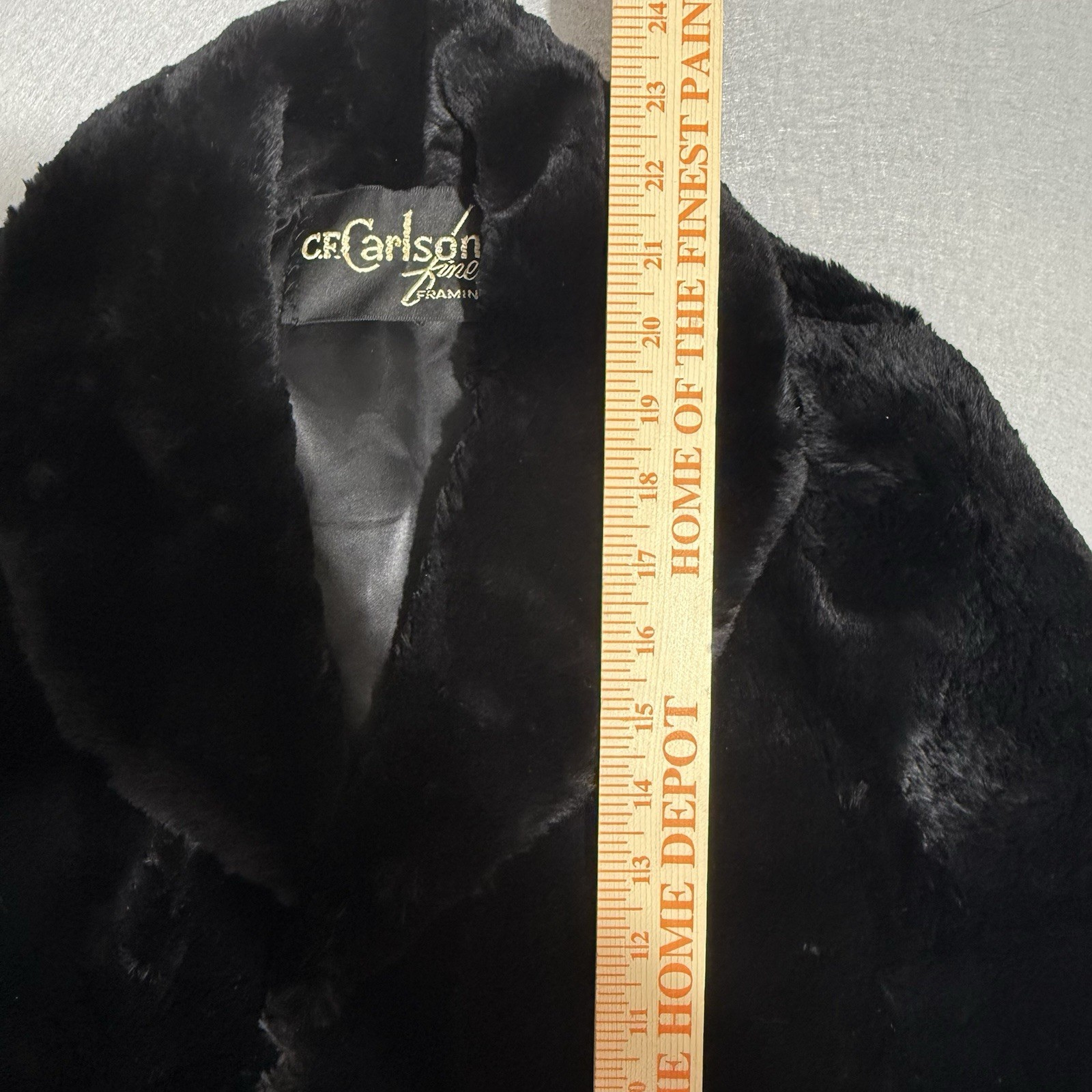 Vintage CF Carlson 1960s Real Black Rabbit Fur Stole Great Condition USA Made