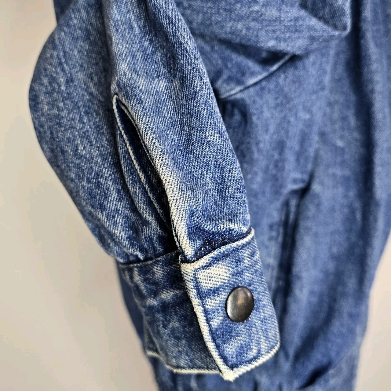 Bramble Lane Vintage Denim Jacket Sz Medium hot air Balloon applique puff paint