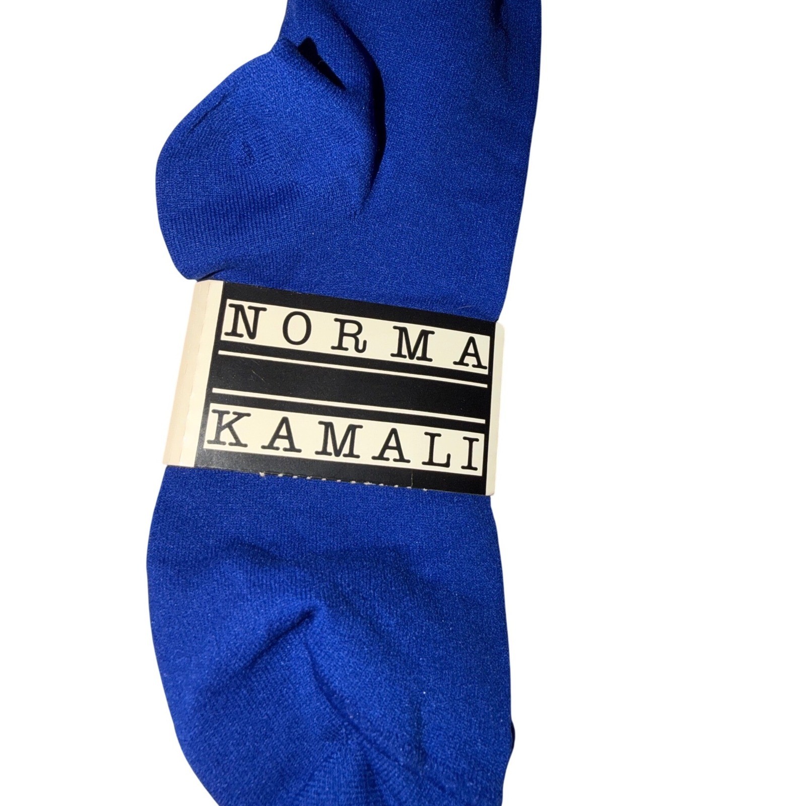 Norma Kamali Vtg Royal Blue Crew Socks 100% Nylon Made in USA Style 9190 OS 9-11