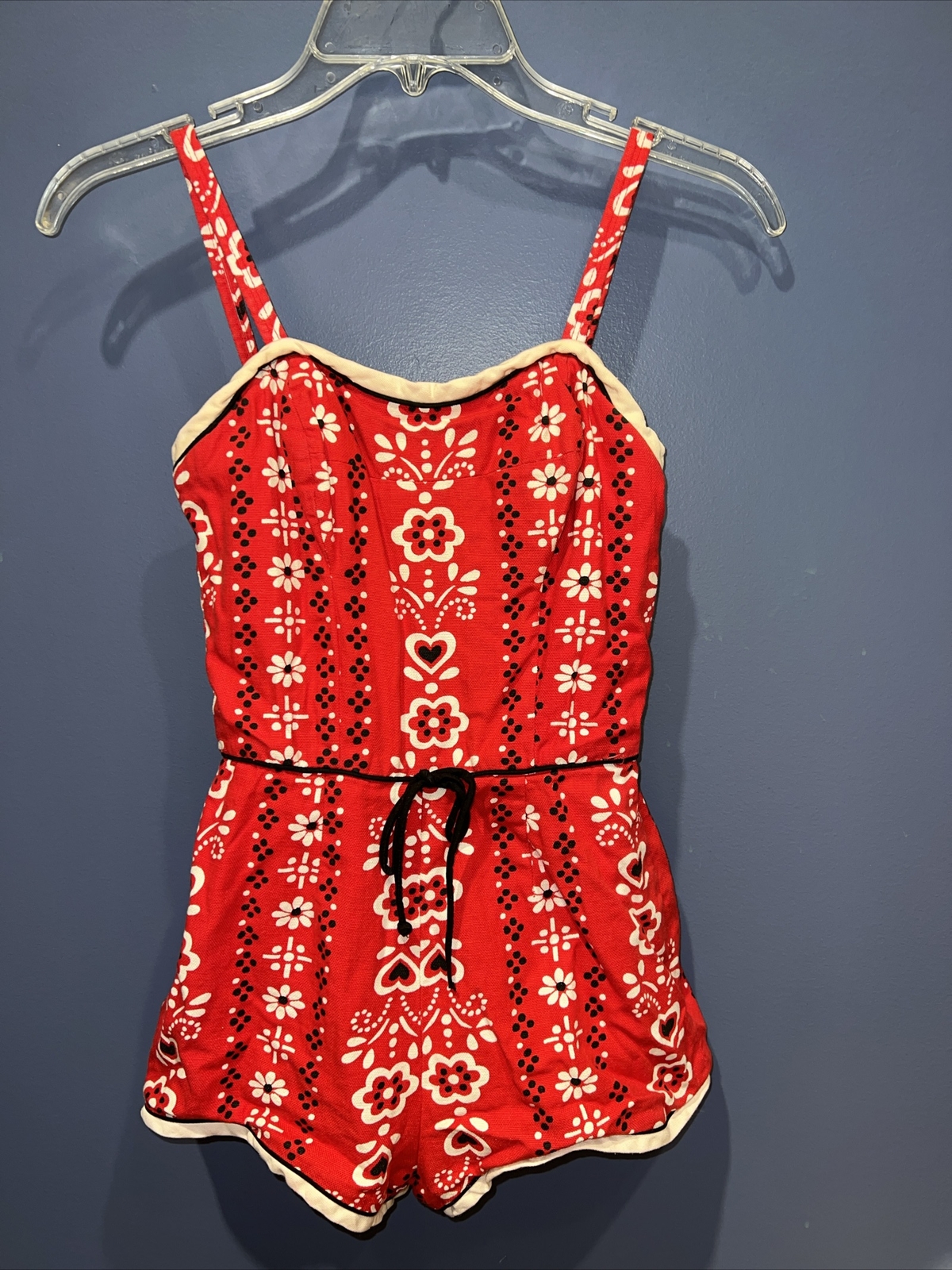 Sm. Petti Glen Junior Apparel Red Sweetheart One Piece Skirt Swimsuit Bath Suit