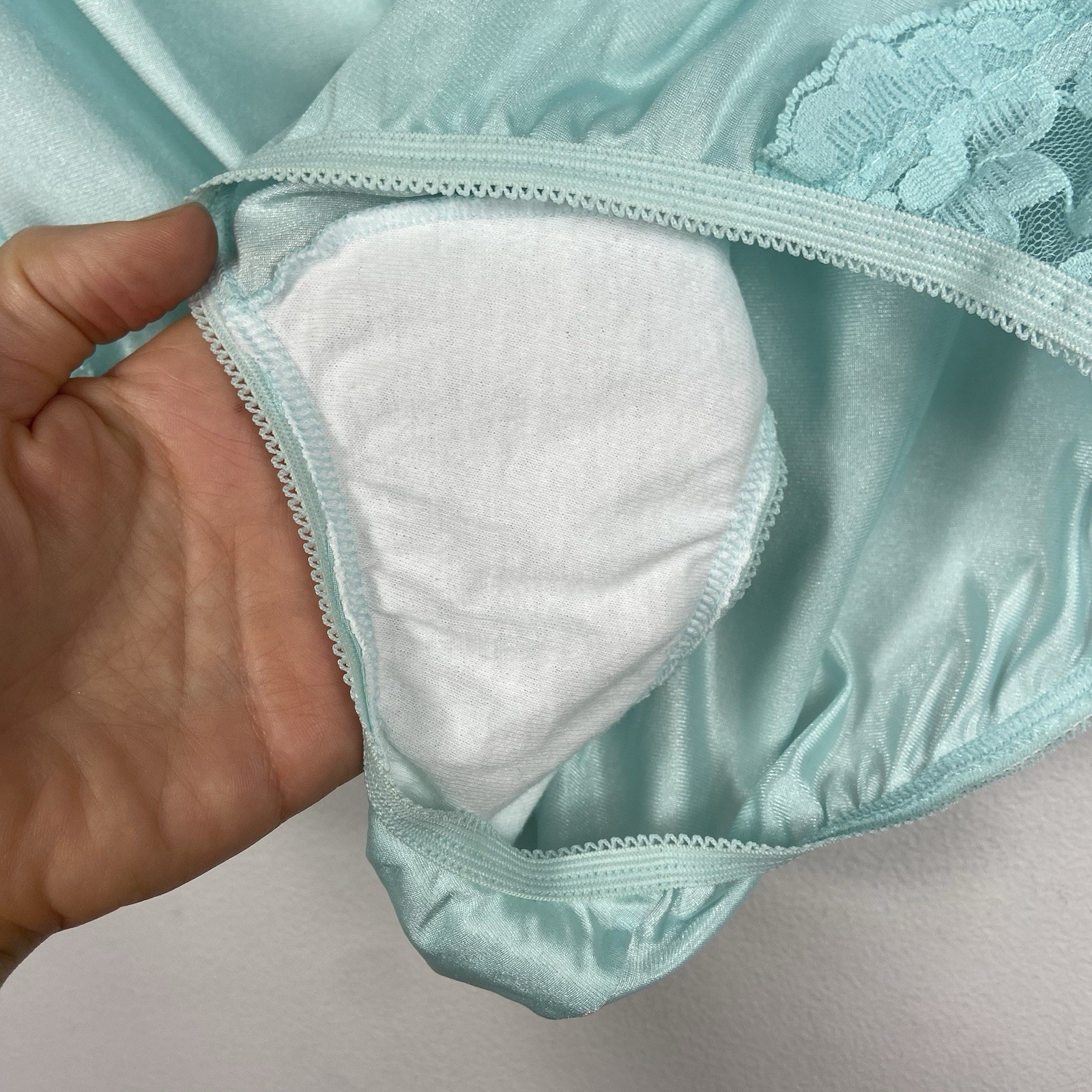 2 Pairs Vintage Vanity Fair 8 / 2XL Silky Panties Lace Nylon Semi Sheer 13-001