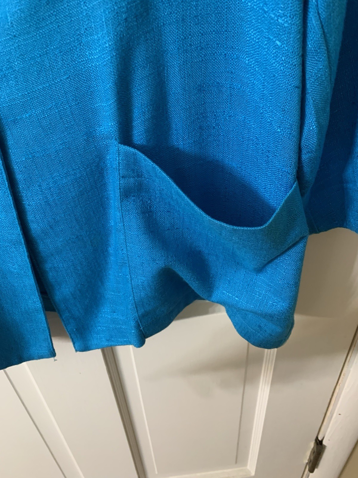 Sag Harbor Blue Rayon Flax Blazer Jacket Size 10 Women’s Vintage Style
