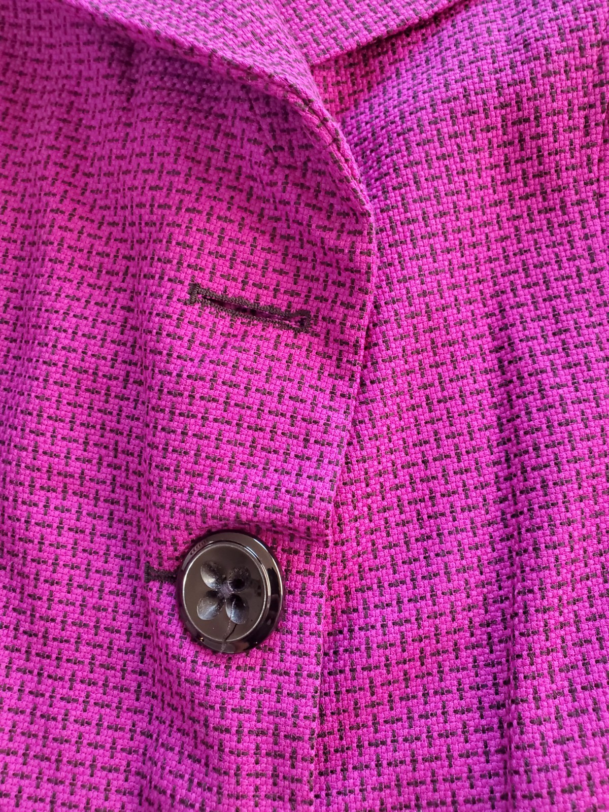 Mary Kay by Lion Uniform Group Purple Black Tweed Wool Blend Blazer 16 Reg *