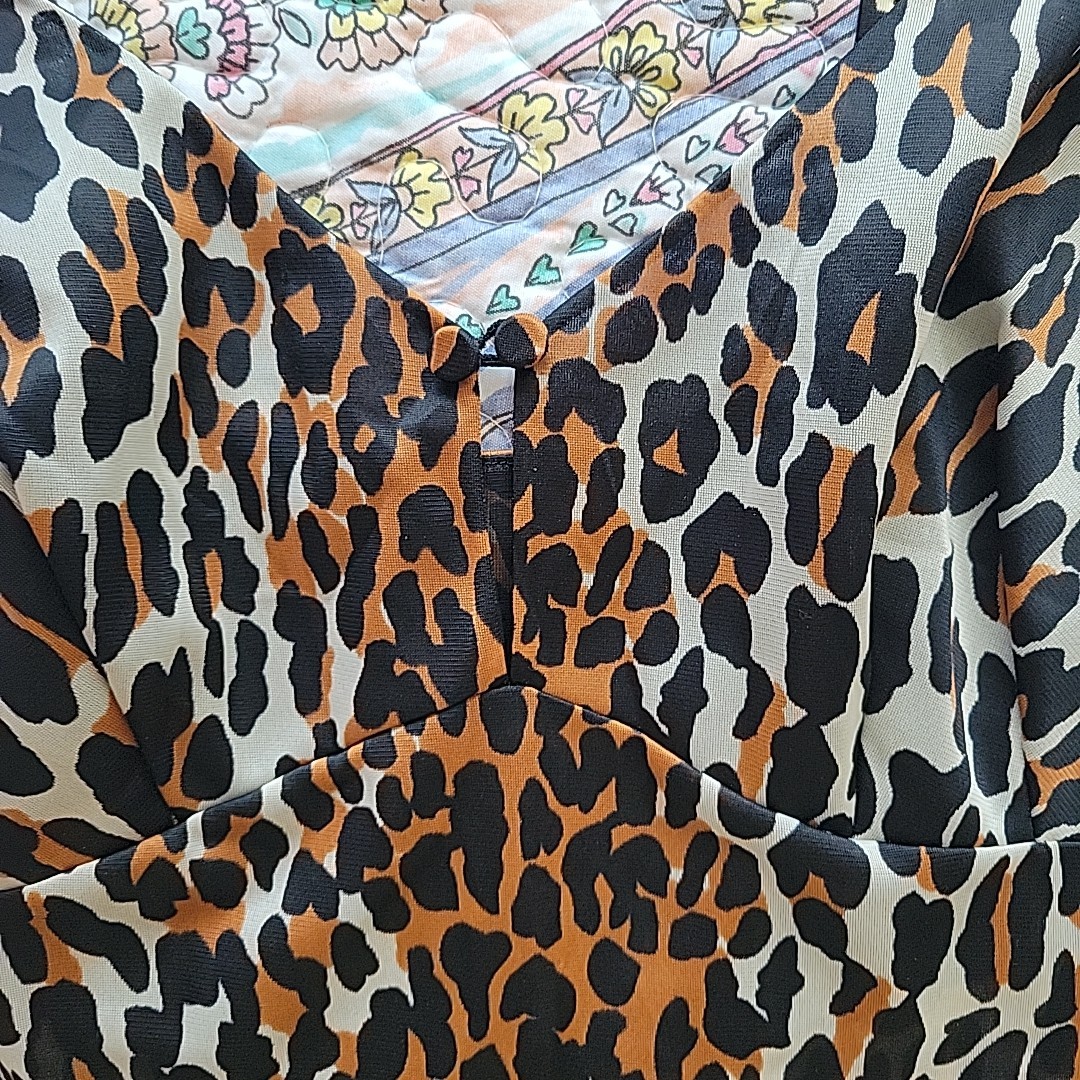 Vtg Vanity Fair Leopard Print Babydoll Slip Dress Size S USA Animal Rockabilly