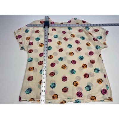 Vintage 1980s Silk Trompe L’Oeil Colorful Blouse Top M/L