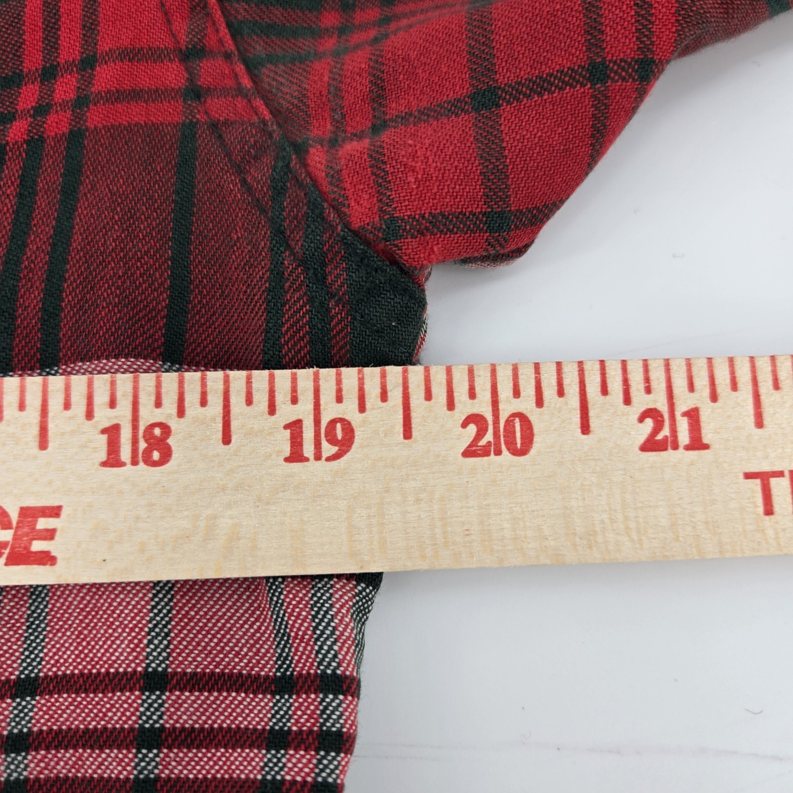 VTG LL Bean Flannel Shirt Women’s 12 Made In USA 90s Plaid Green Red H930 Cotton