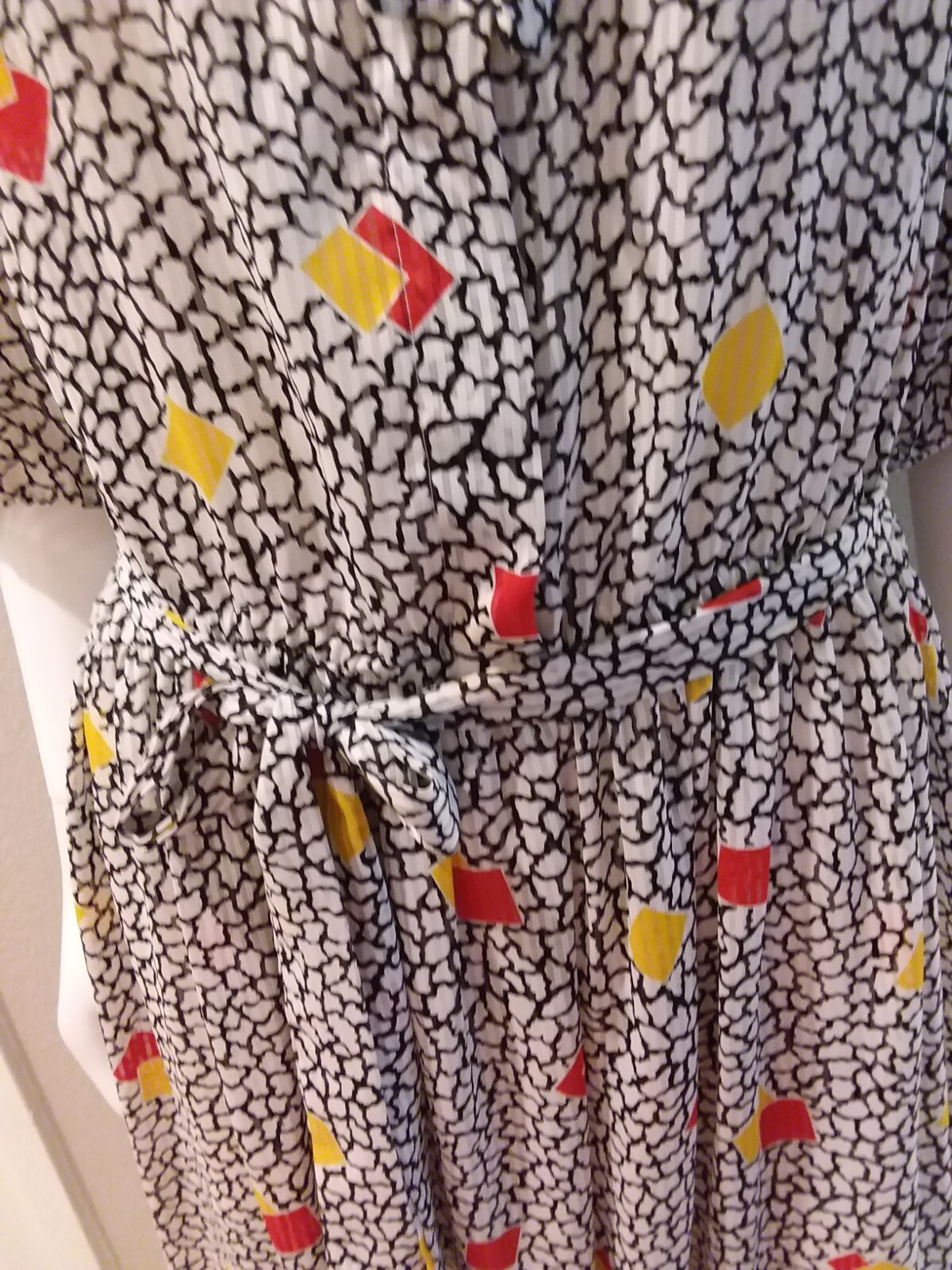 NEIMAN MARCUS CASTLEBERRY Dress Multicolored Size 14 Vintage Shoulder Pads