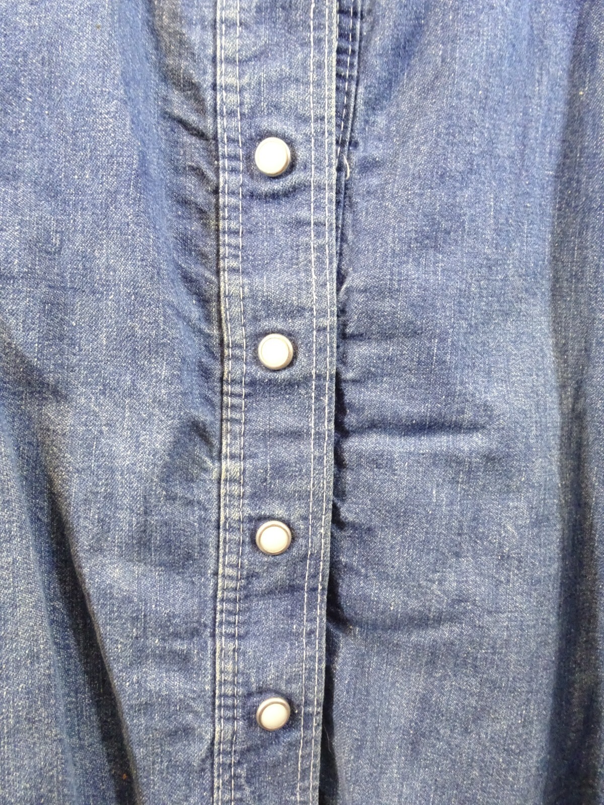 Vintage Miss h.i.s. High Rise A Line Pearl Snap Front Midi Jean Skirt Western