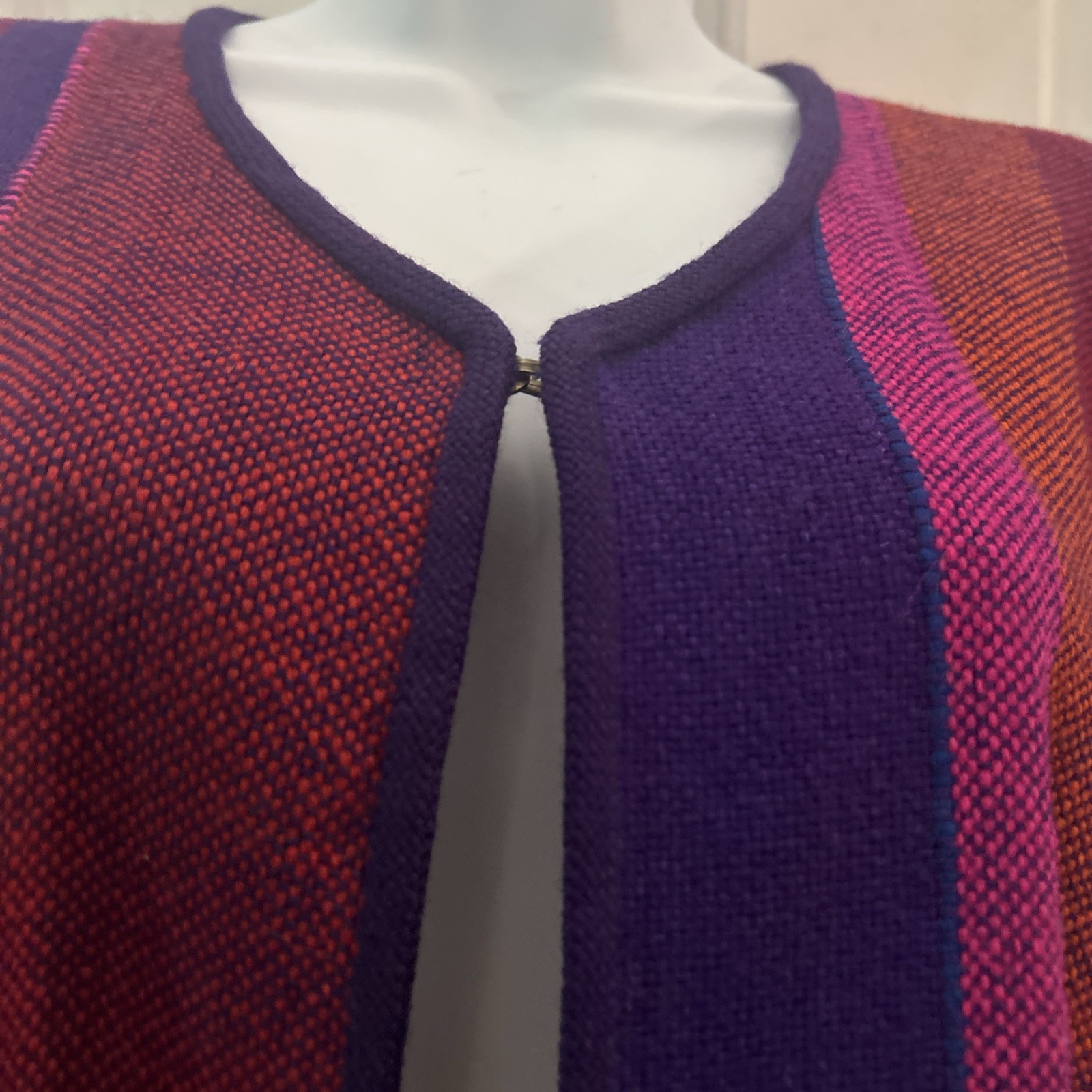 Parrott Fabrics Inc Alice Kagawa Handwoven Open Vest Fringe Santa Fe NM