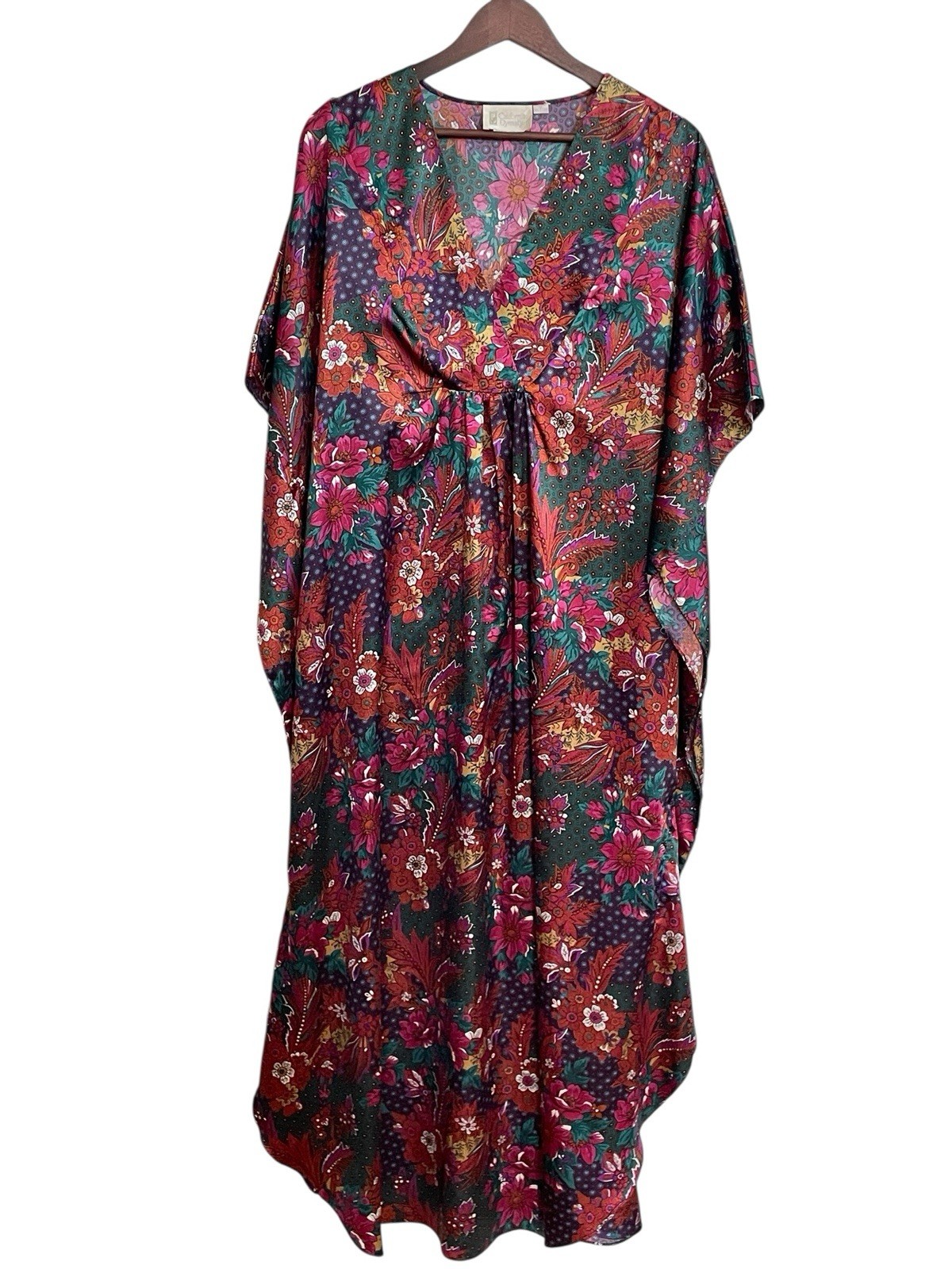 Vintage 80s 90s Floral Caftan & Jacket Set Golden Girls Blanche Resort Glam L