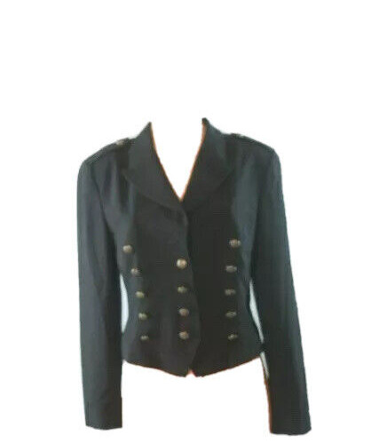 DKNY Vintage 90s y2k Women’s black cropped crop military Blazer sz 4