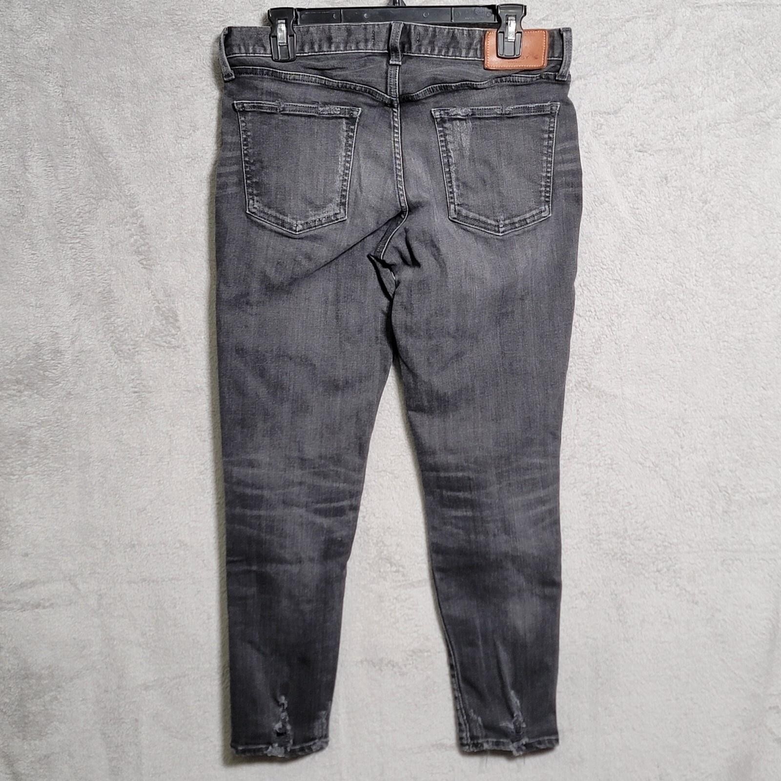 Moussy Vintage Jeans Womens 30×27 Gray Skinny Denim Distressed Whiskering Japan