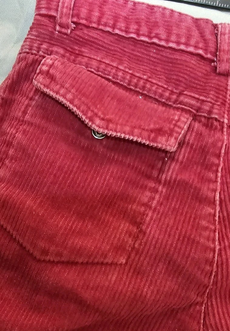 Calvin Klein Juniors Corduroy Pants Burgandy High Waist Straight Leg Sz10 1990s