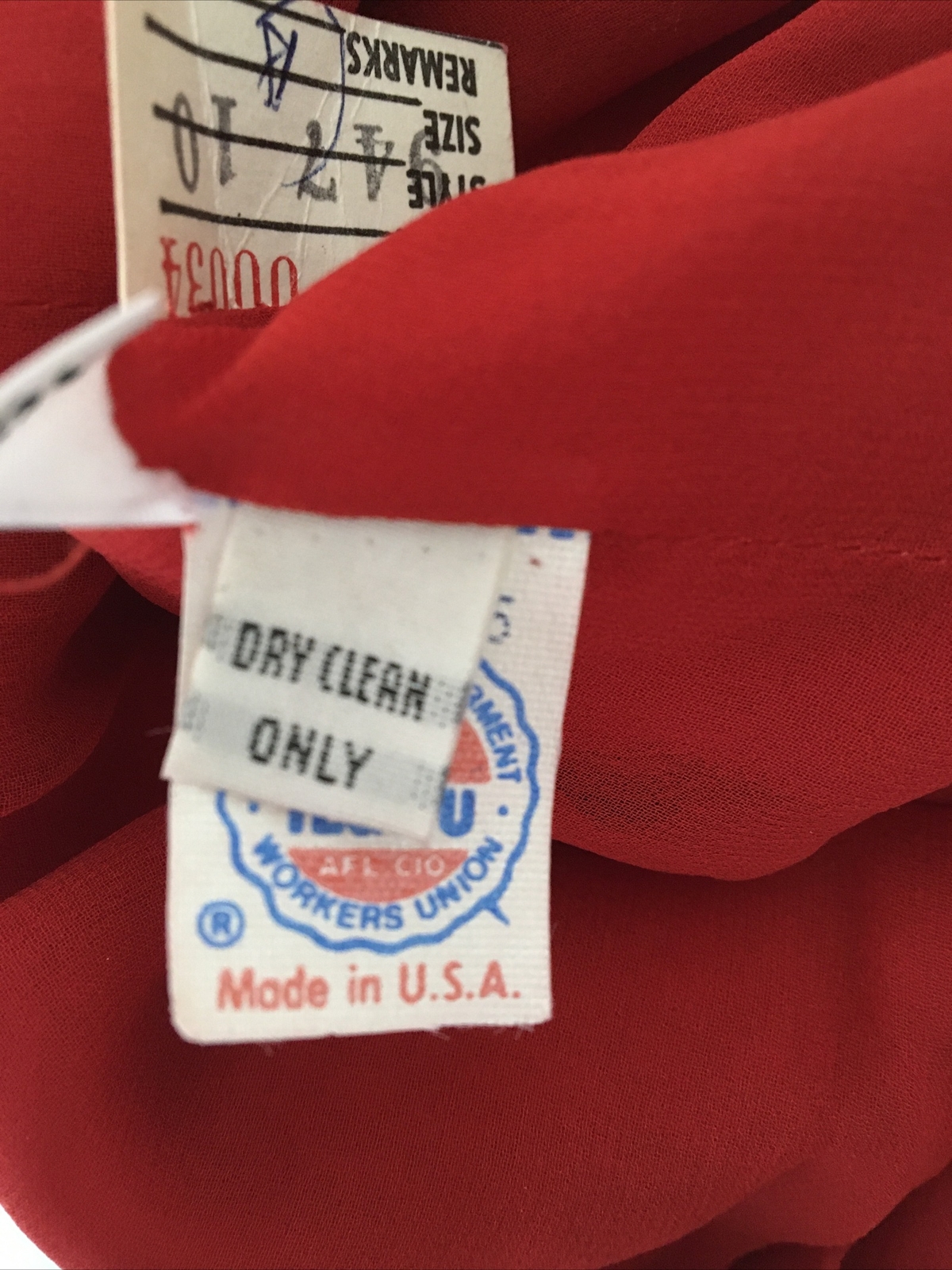 Stanley Platos Martin Ross Red Gold Cocktail Dress Business Work Long Sleeve 8