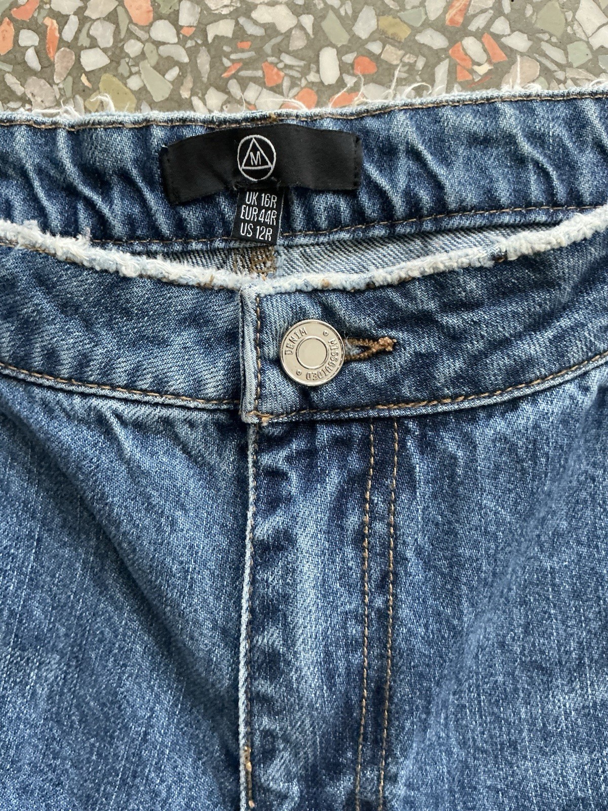 Women’s Vintage Missguided Denim Jeans Button Side Snaps Size: 12 Regular