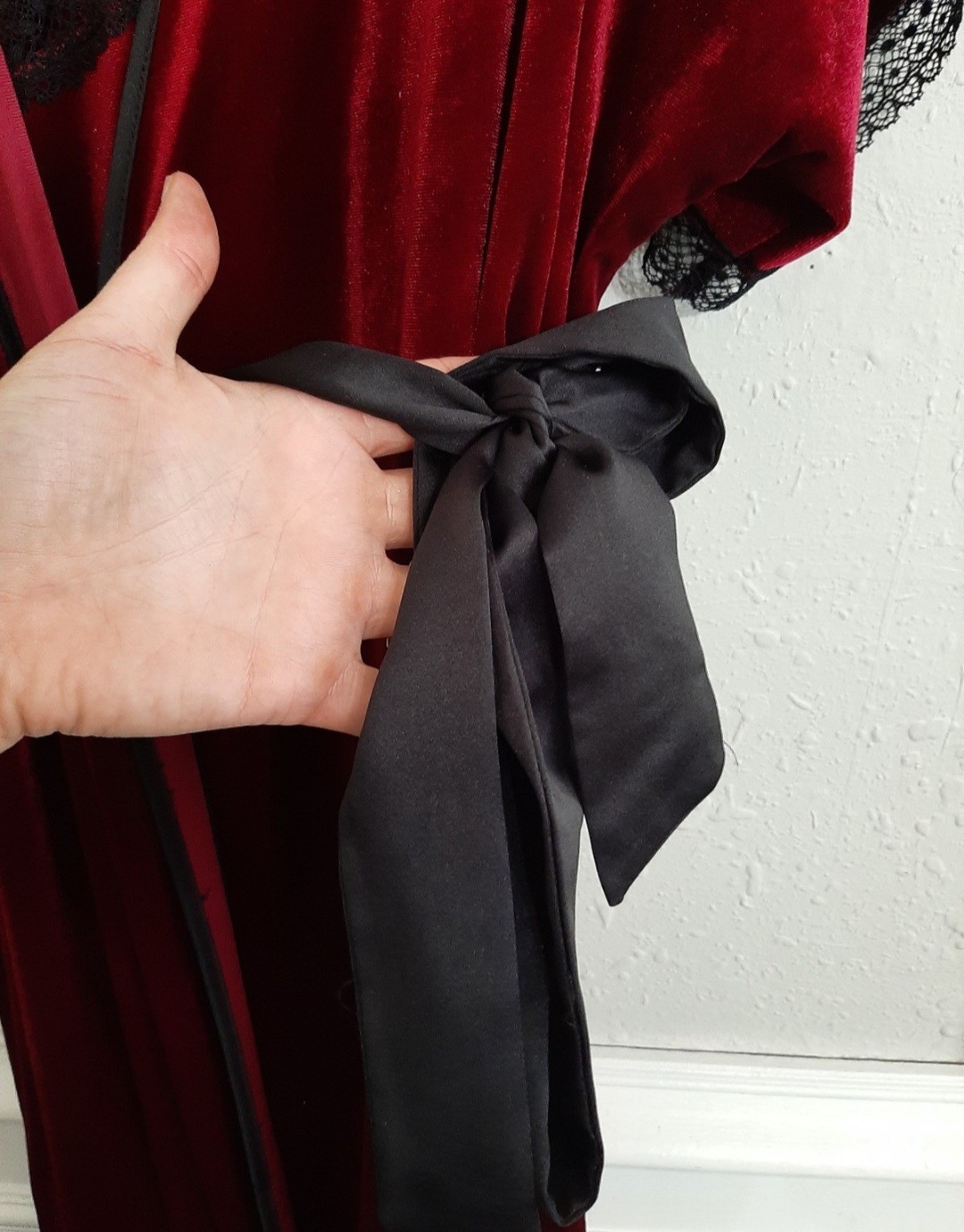 Vintage 90s Linea Donatella lingerie set velvet vampy goth whimsy robe and gown