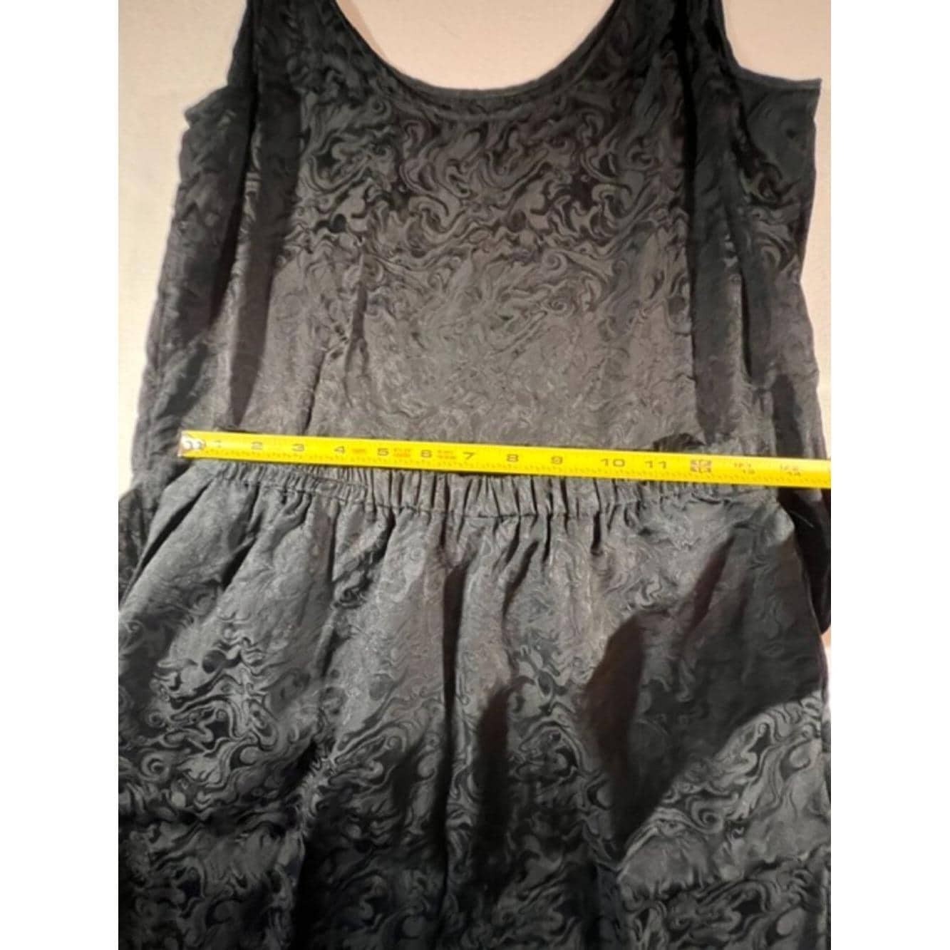 Vintage Levino Verna 3-Piece Matching Set Top,Skirt & Sash Black 100% Silk Size8