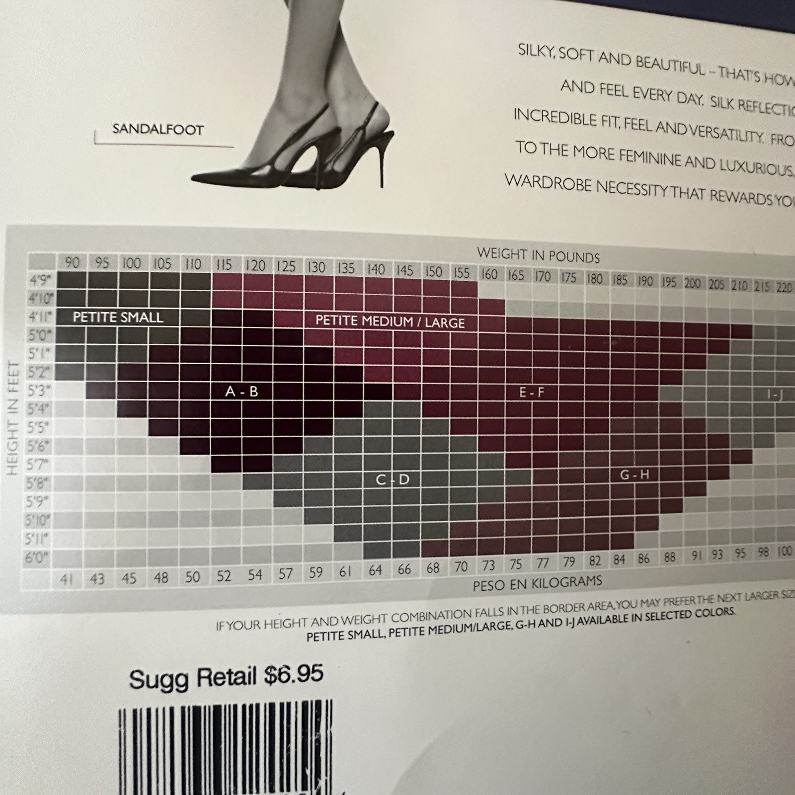 Vtg Hanes Silk Reflections Silky Control Top Sandalfoot Pantyhose TAUPE SZ EF