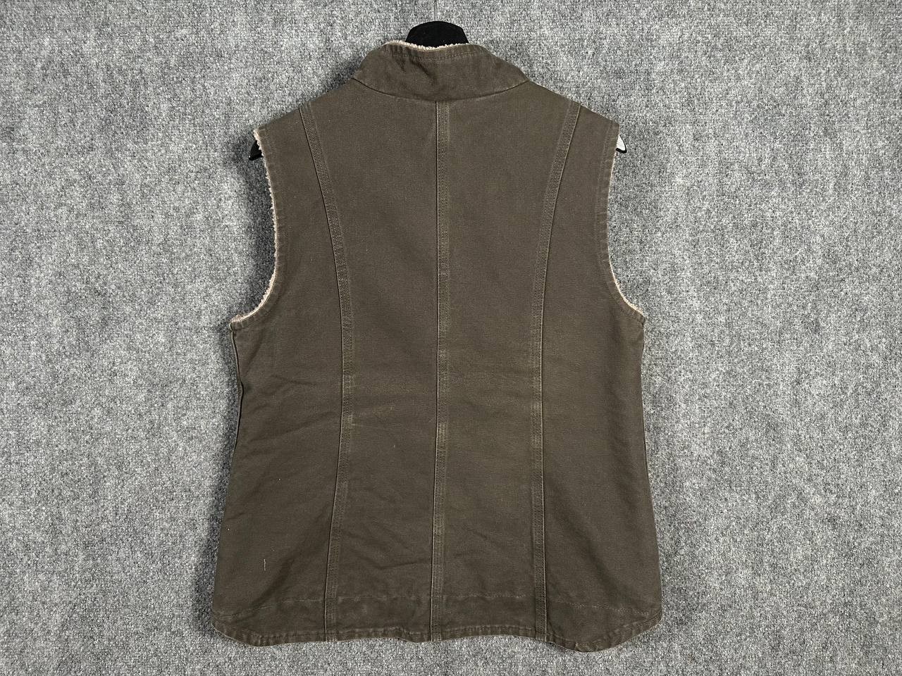 Carhartt Women’s M (8/10) Brown Washed Duck Sherpa Lined Mock Neck Vest