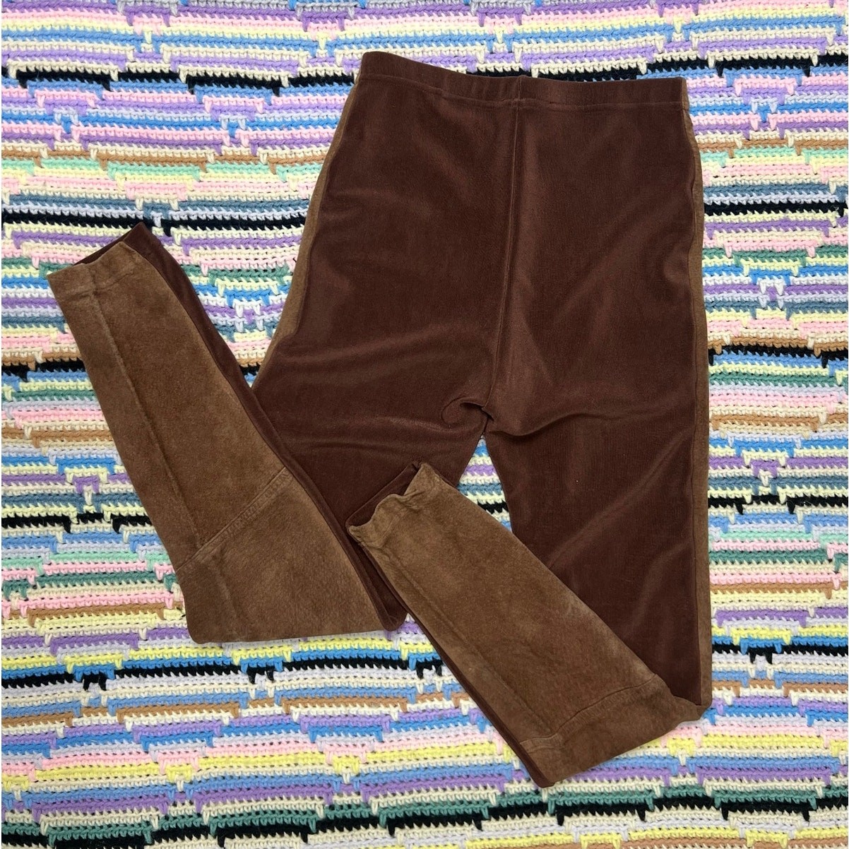 Vintage 80s Bisou Bisou Paris Brown Suede Riding Trouser Leggings