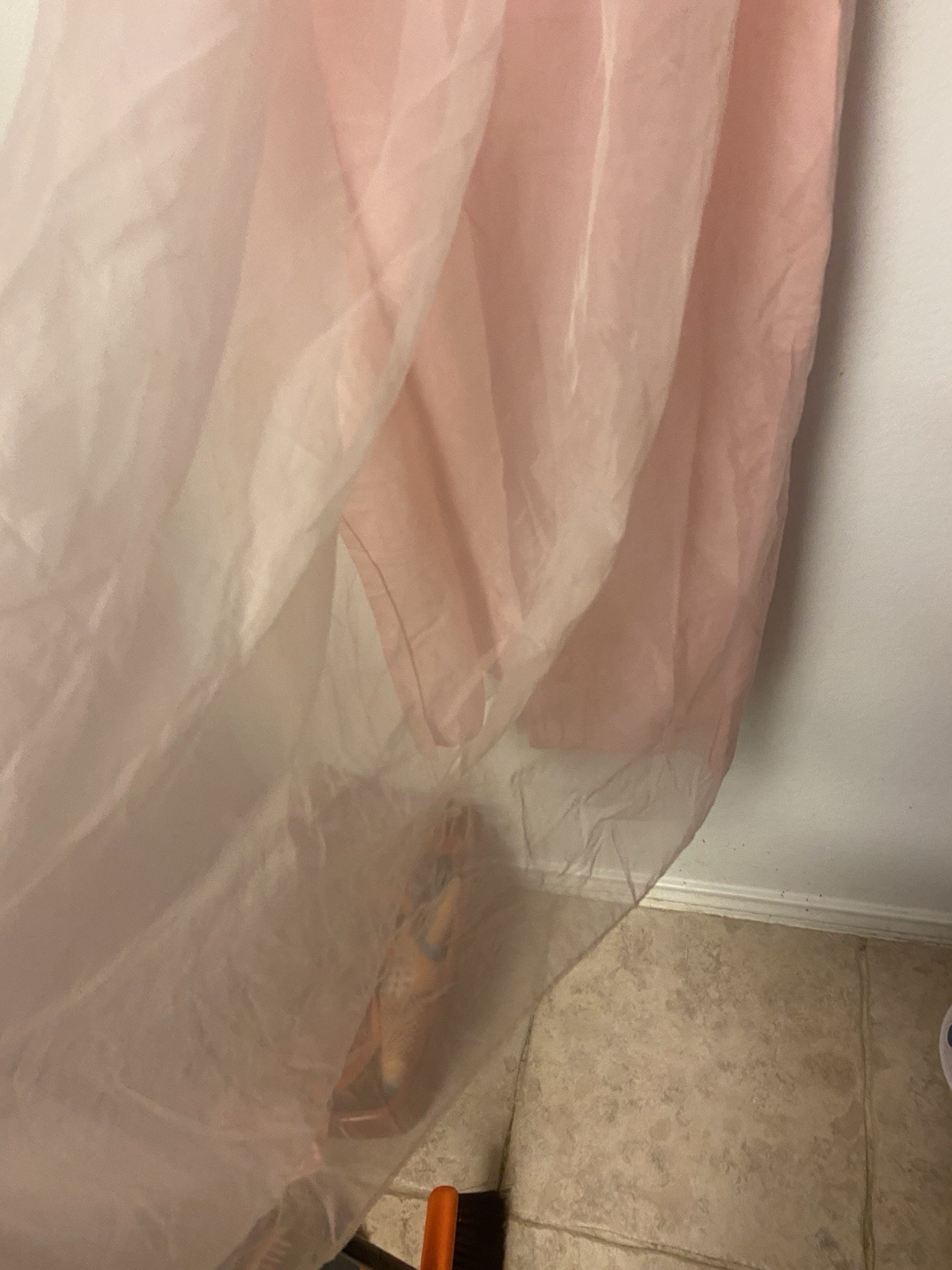 VTg Organza Lace Empire Waist Pink Prairie Dress Victorian Revival Cottagecore