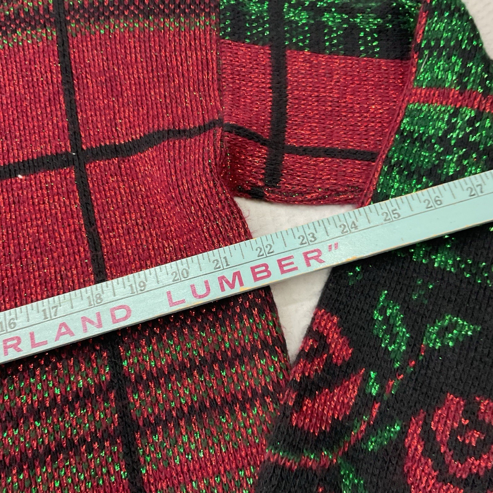 vintage Holiday Time acrylic plaid sweater with a rose design.
