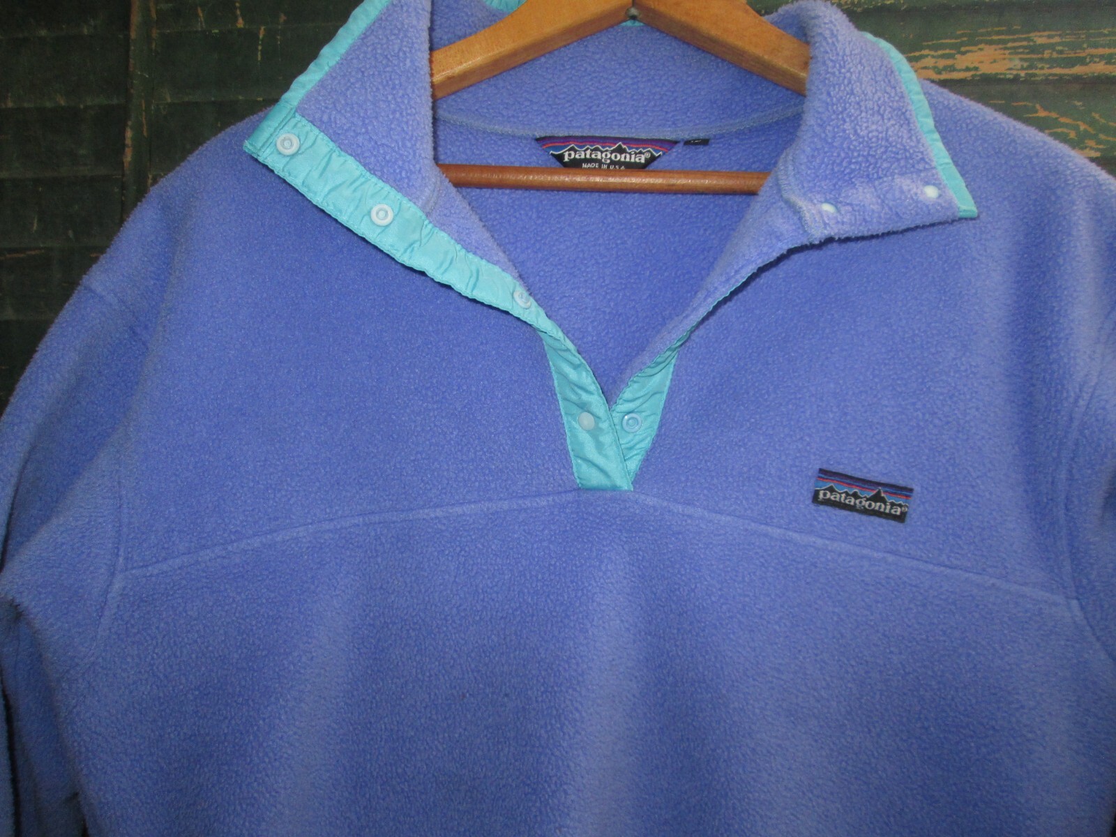 MADE IN USA Vtg 90s 80s Purple Chalk Patagonia Snap T pullover fleece JACKET 10