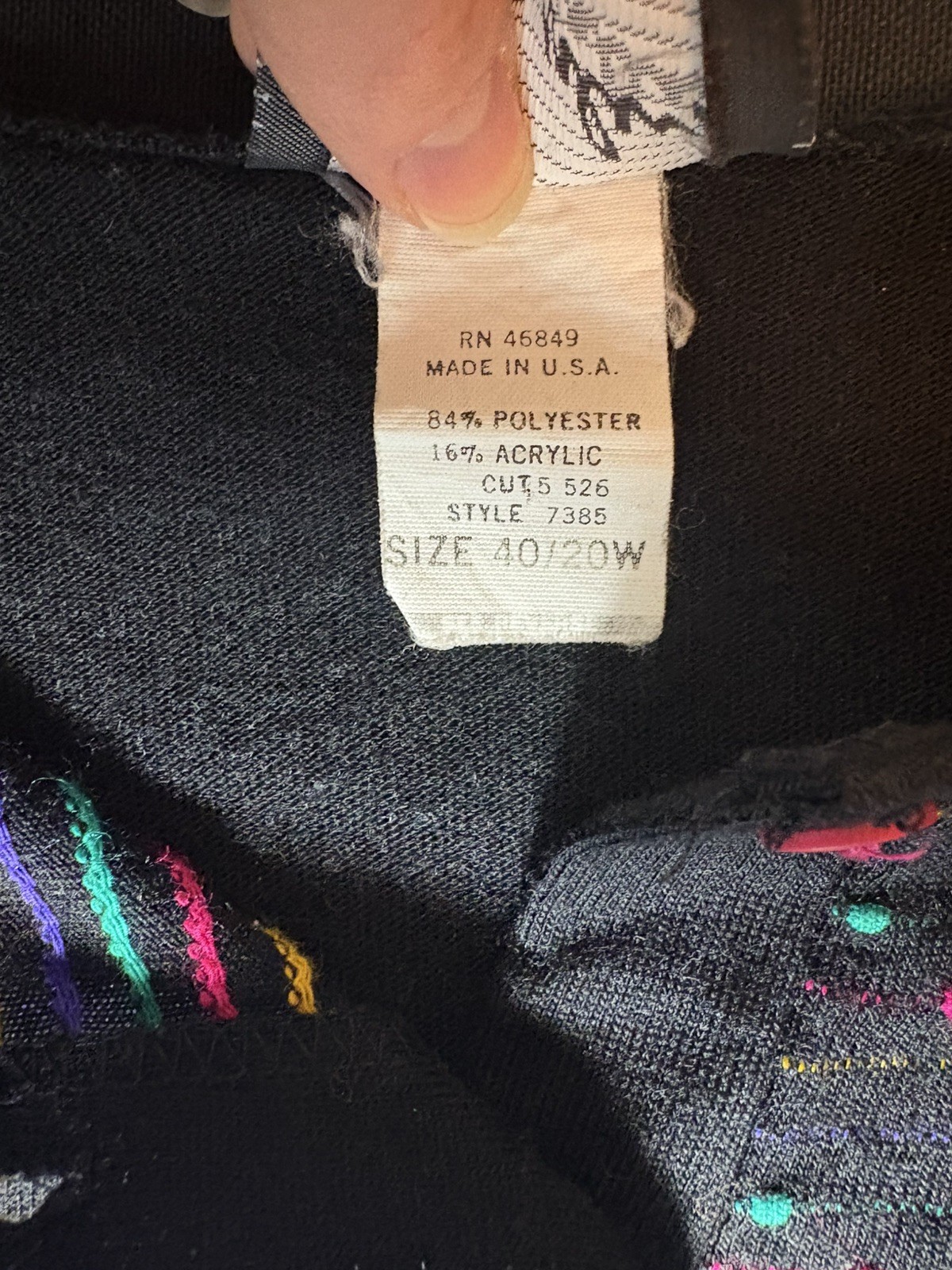Style Plus Of California USA Made Black Neon Button Up Shirt 1990’s