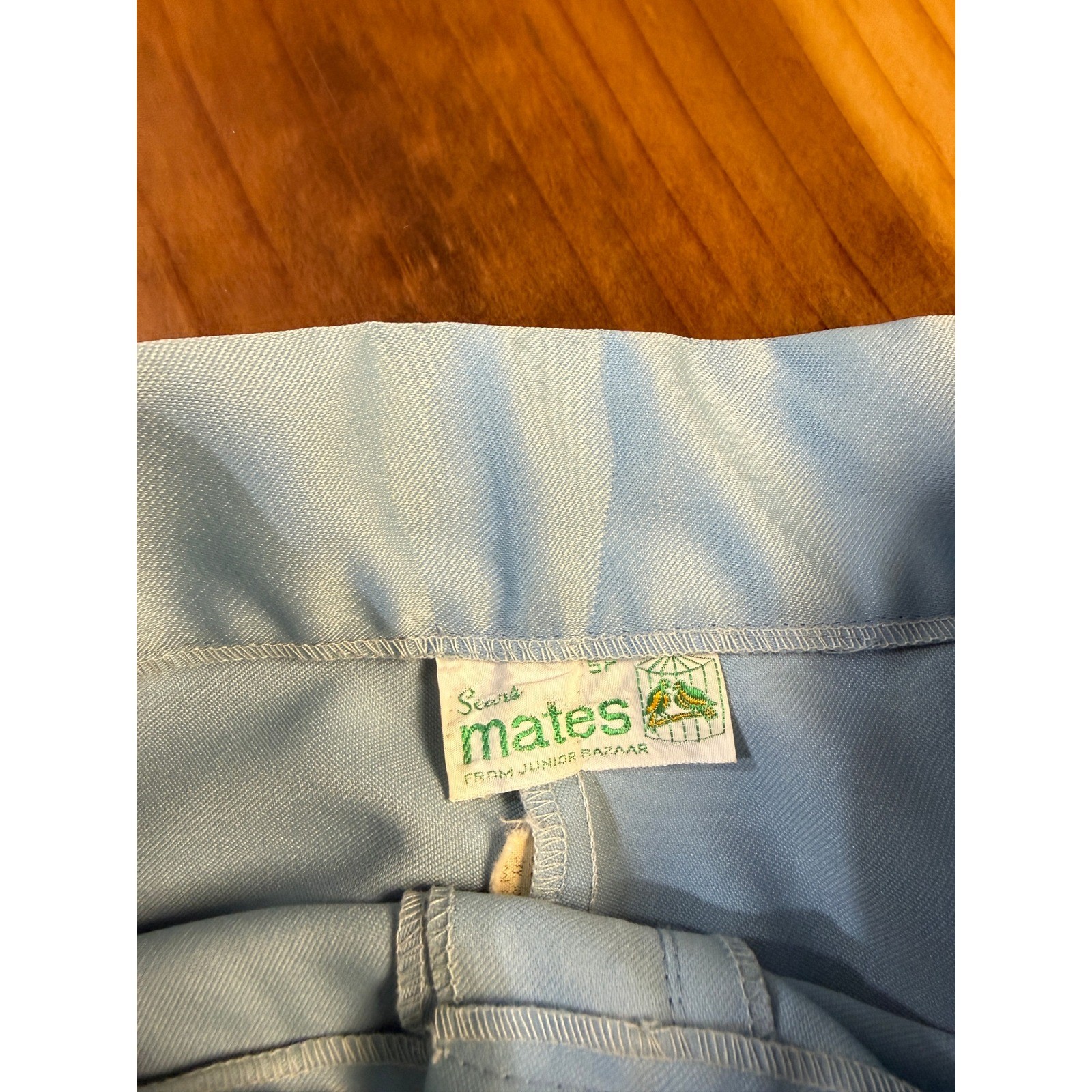 Vintage 70s Sears Mates Wide Leg Pants 5P XXSP Polyester Satin High rise Z3-27