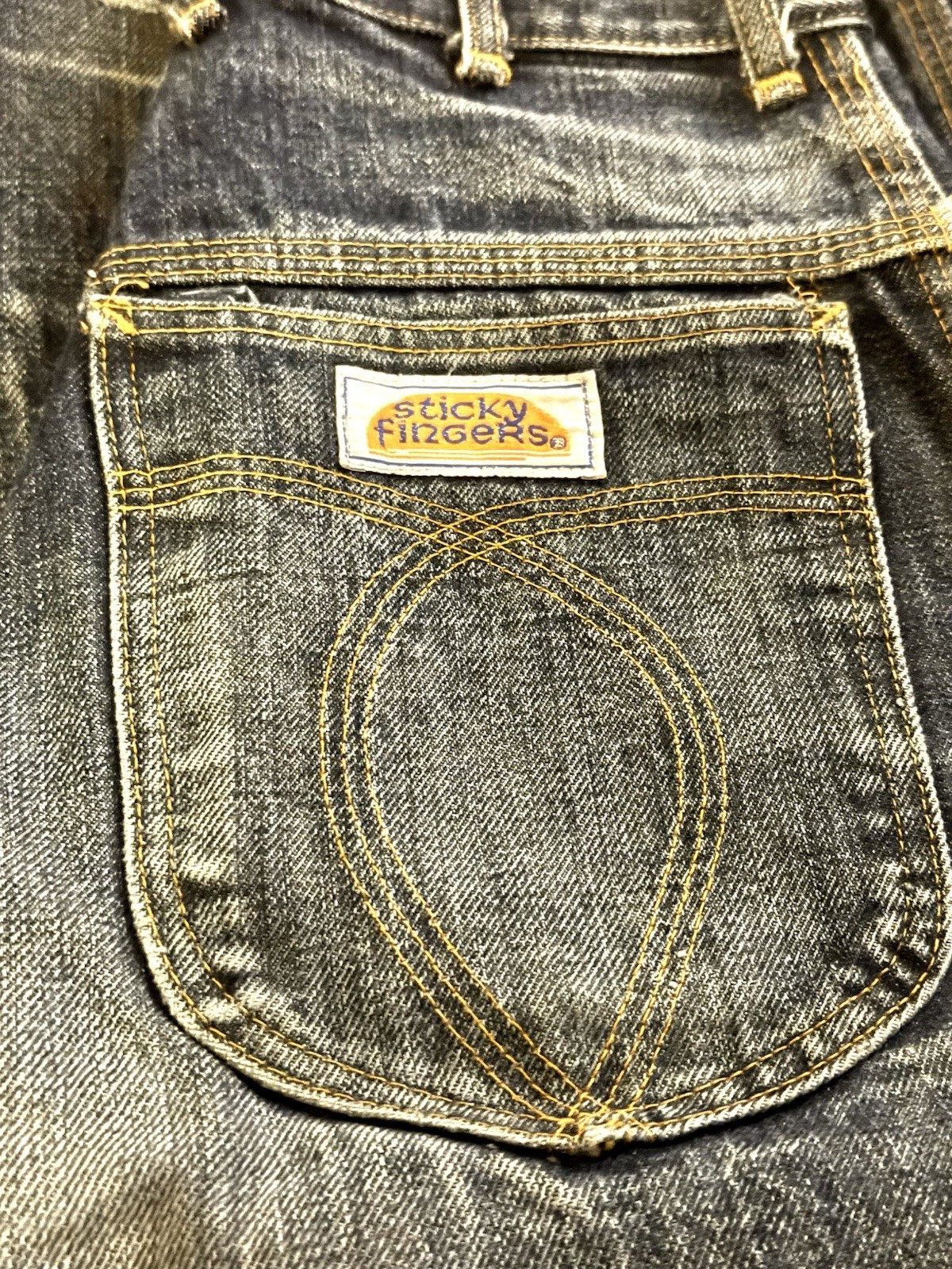 Vtg 1980s Denim Jeans Sticky Fingers GenX Retro 1980s High Rise Wide Leg Small