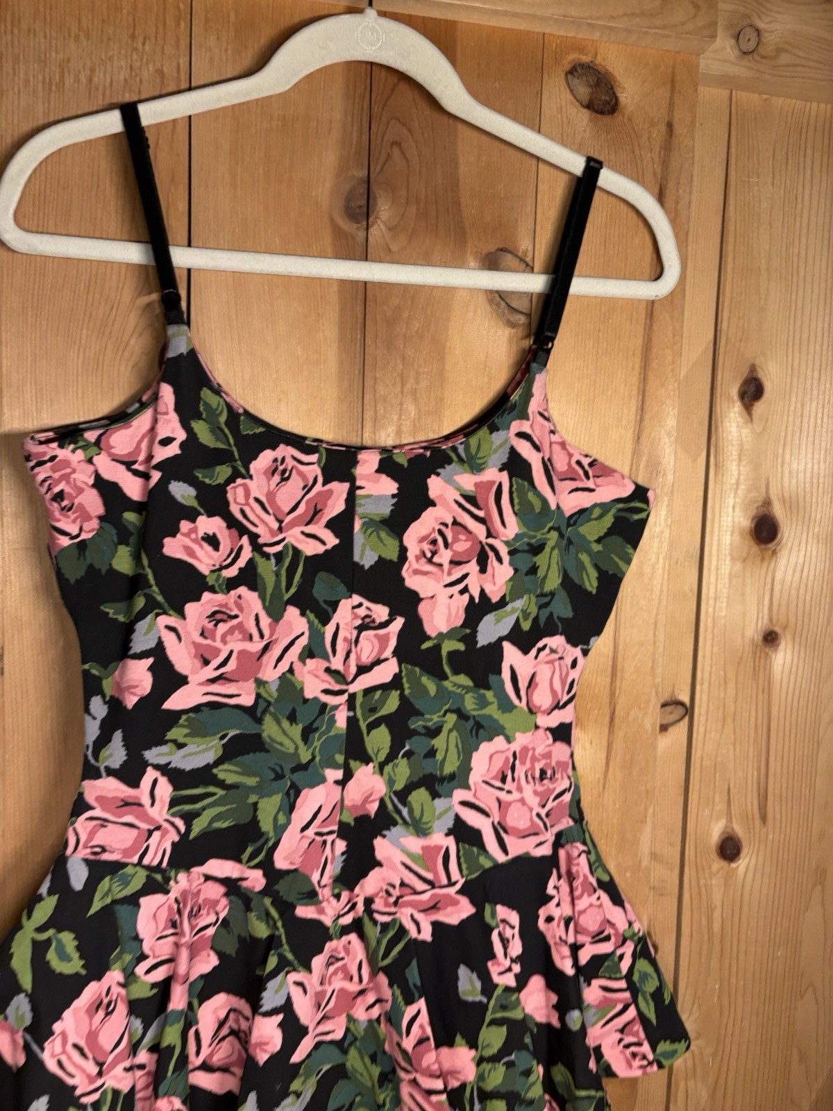 VTG Betsey Johnson Pink Rose Peplum Waist Sz L NWT Sexy Stretchy Body-con 40/34
