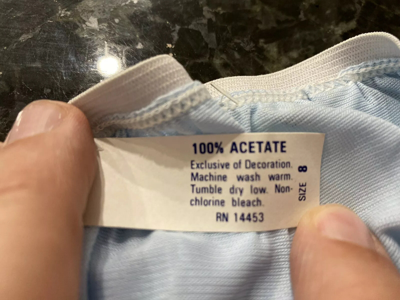 Vintage Double Back Granny Panties NOS Silky Smooth Blue Acetate Briefs Sz 8 USA