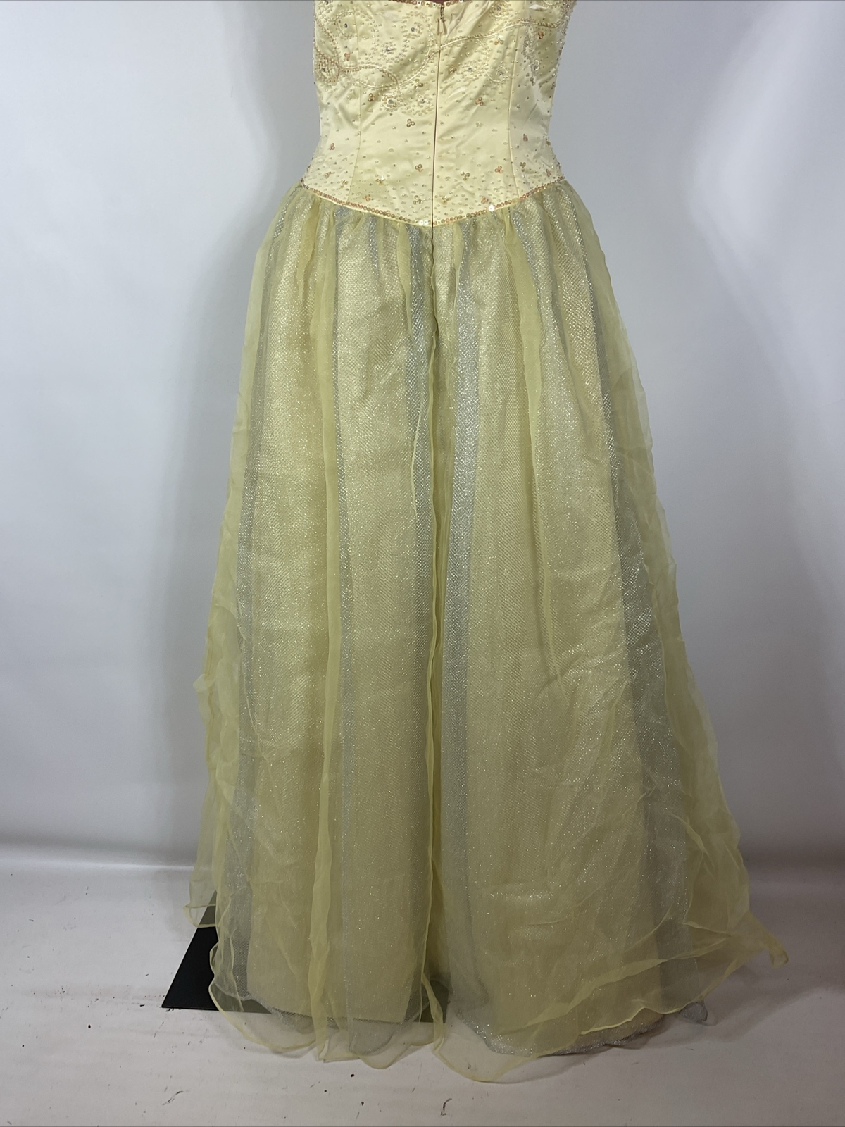 NWT Mike Benet Formals Sz 8 Yellow Dress Gown Pageant Cinderella Corset Prom NEW